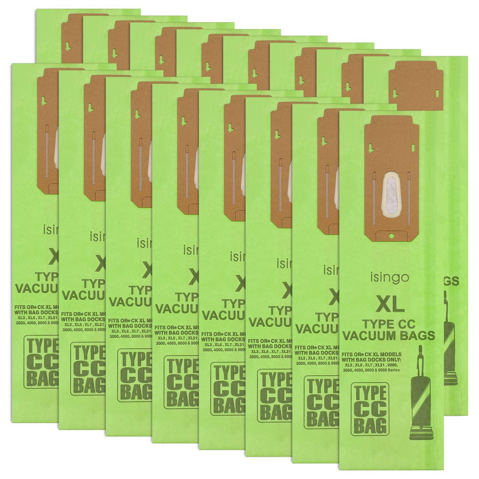 16 Pack Vacuum Bags Replacement for Oreck Type CC, Fits All Orеck XL Upright Vacuum Cleaner, XL5, XL7, XL21, Replaces Part #CCPK8DW, Green