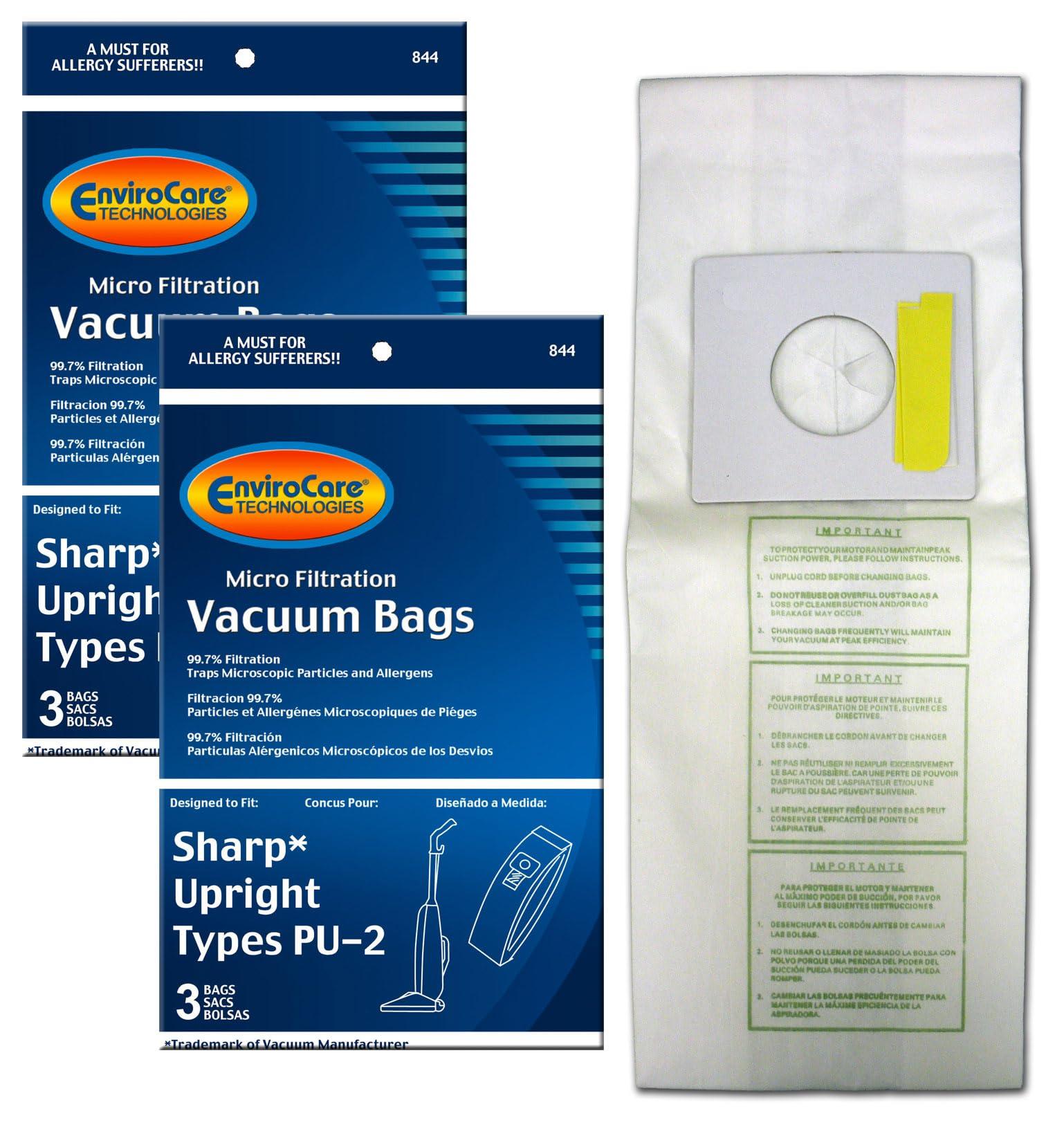 Envirocare 6-Pack Replacement Micro Filtration Vacuum Bags for Sharp PU-2 Uprights