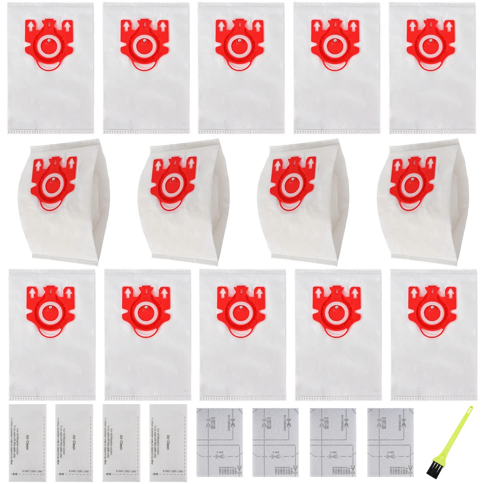 14-Pack 3D Airclean FJM Vacuum Bags Replacement Kit for Miele Compact C1, C2, S-Series - Includes Filters and Cleaning Brush