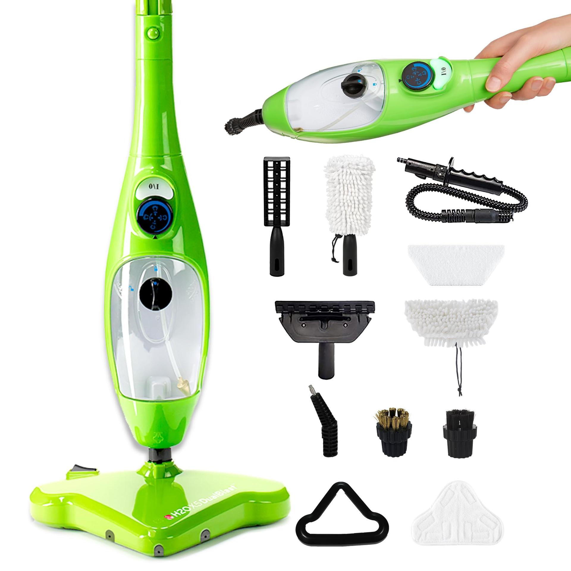 Powerful H2O Mop® X5 Steam Cleaner with Dualblast Head for Kitchen Tile, Hardwood Floors, Grout, Upholstery, and Carpets