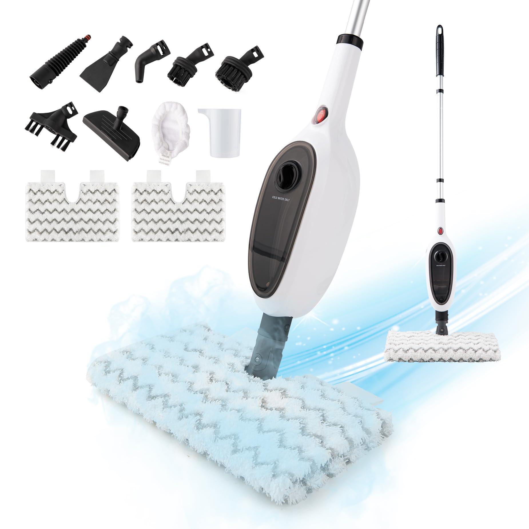 REECOO Steam Mop with Double-Sided Flip Design for High-Temperature Deep Cleaning - Ideal for Kitchen, Living Room Wood Floor & Tile Cleaning