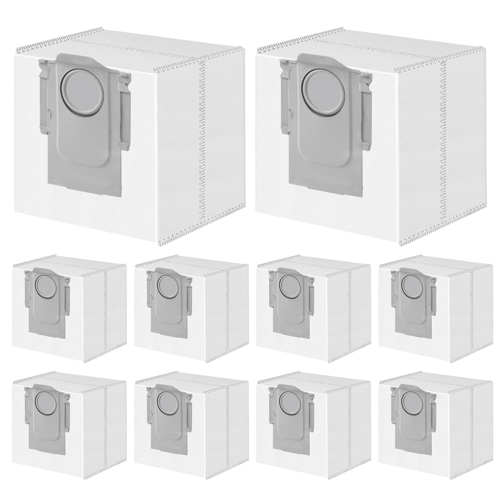 Viewall 10 Packs Disposable 2.5L Vacuum Bags Compatible with Roborock Q5+, Q5 Pro+, Q5 Max+, Q5 Duoroller+, Q7+, Q8 Max+, S7 Max Ultra/Maxv Ultra, S8+, S8 Pro Ultra Robot Vacuums & Auto-Empty Docks - HEPA Filter, Budget-Friendly