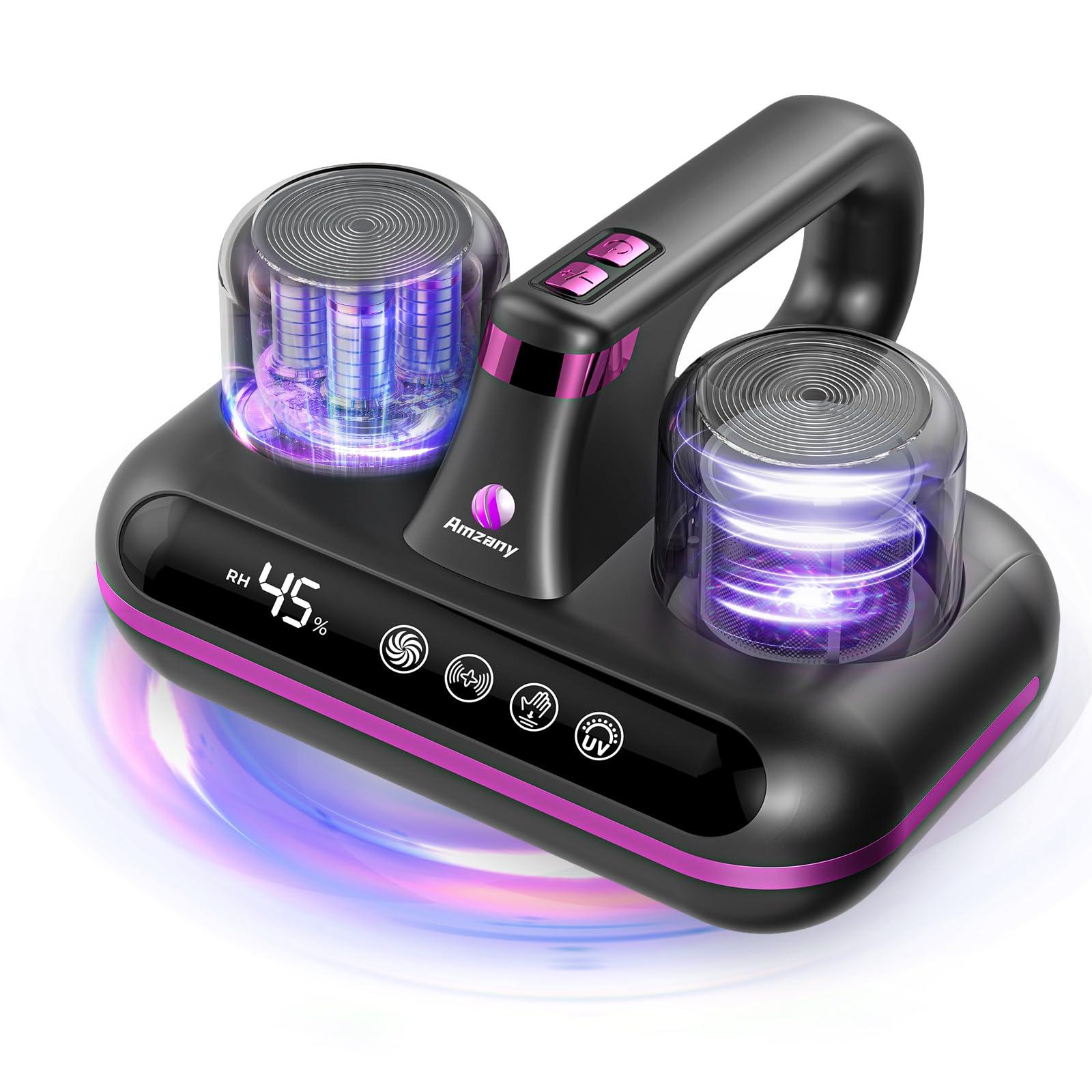 5-in-1 Cordless Bed Vacuum Cleaner with Ultrasonic Technology - Strong Suction, Low Noise - Grey