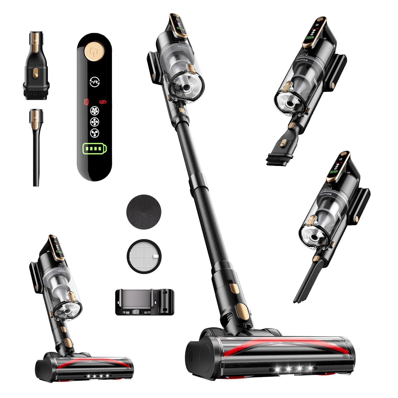 Powerful Cordless Vacuum Cleaner with 45Kpa Suction, 50 Mins Runtime, LED Touch Screen - Perfect for Home Cleaning, Pet Hair, Carpet, Hardwood Floor
