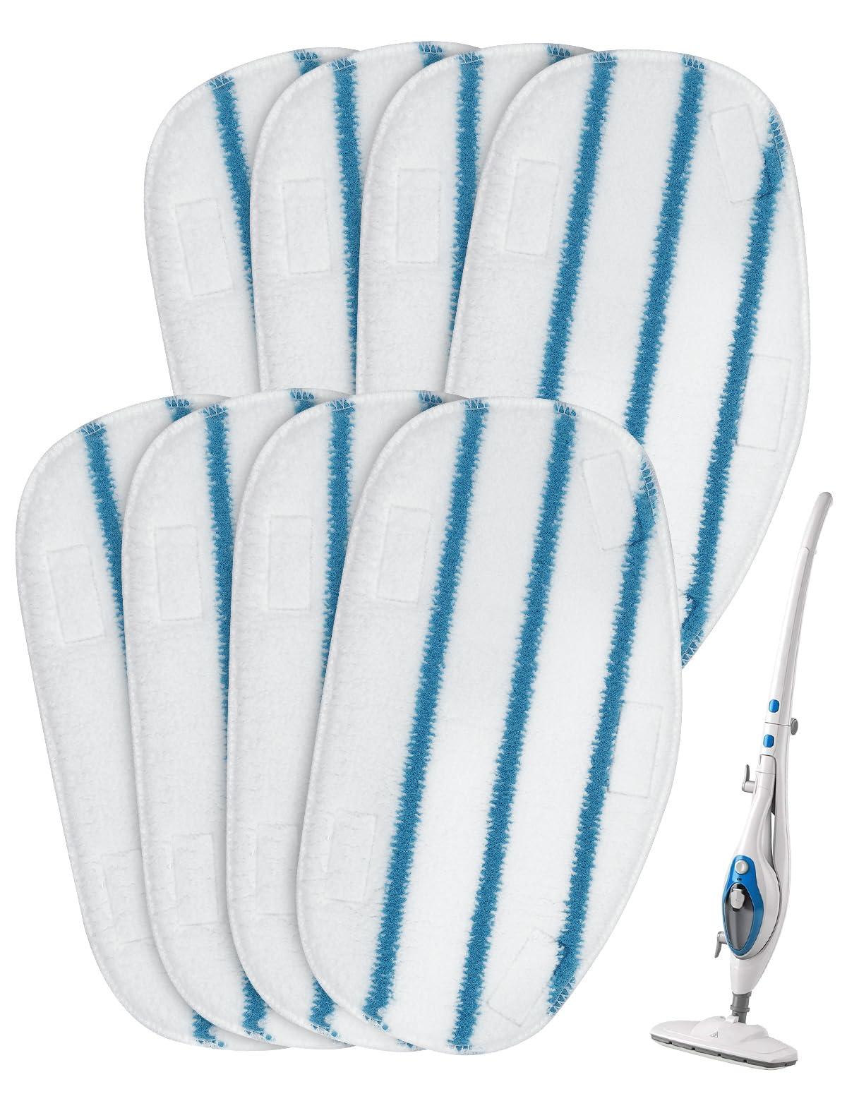 8 Pack Microfiber Steam Mop Pads Compatible with Pursteam Thermapro 10-in-1 and 211 Steam Mop Cleaner - Reusable Washable Replacement Pads for Steamer Floor Cleaning