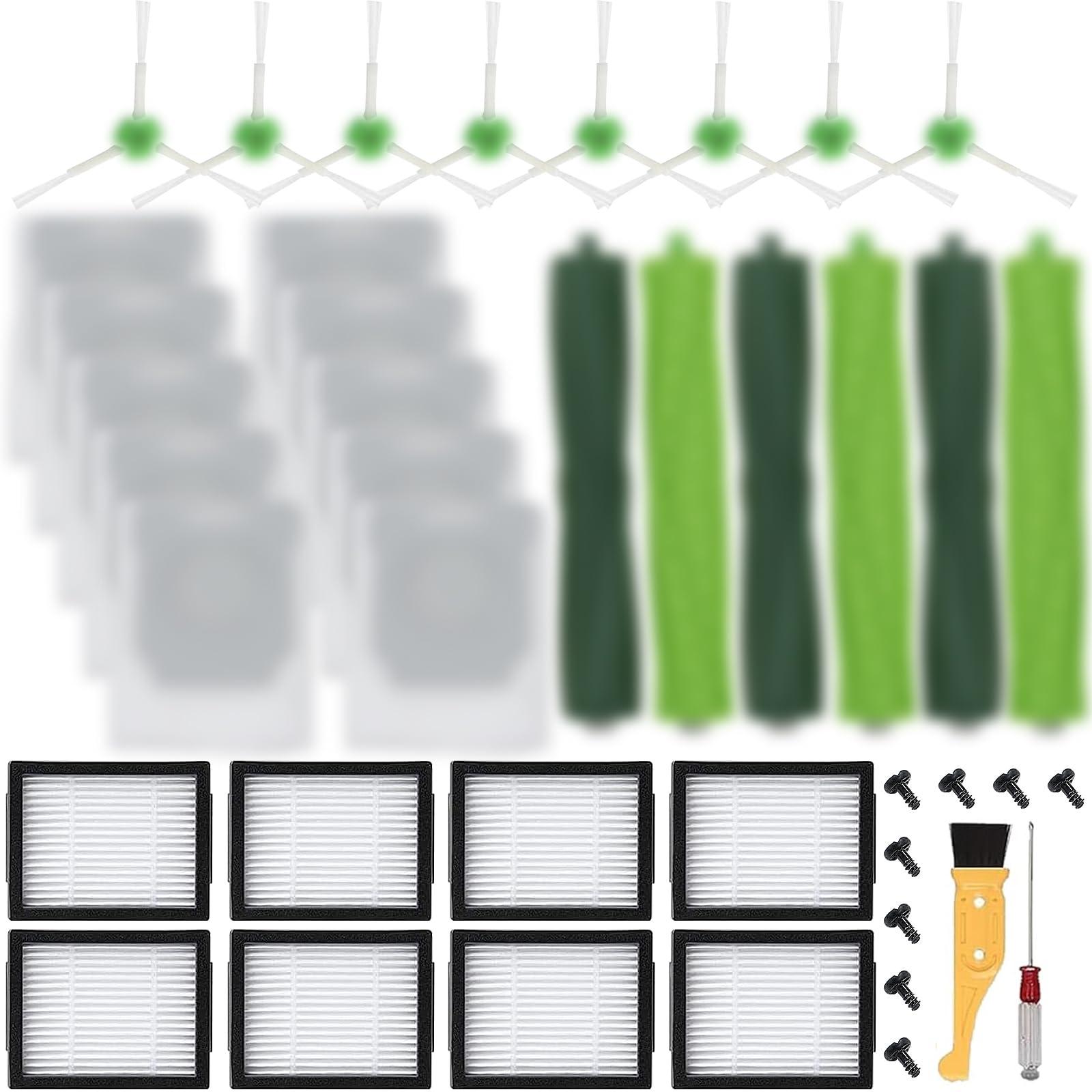 Katerelis 29 Pack Replacement Parts for E/I/J Series Vacuums - Includes Rubber Roller Brush, Filters, and Side Brushes