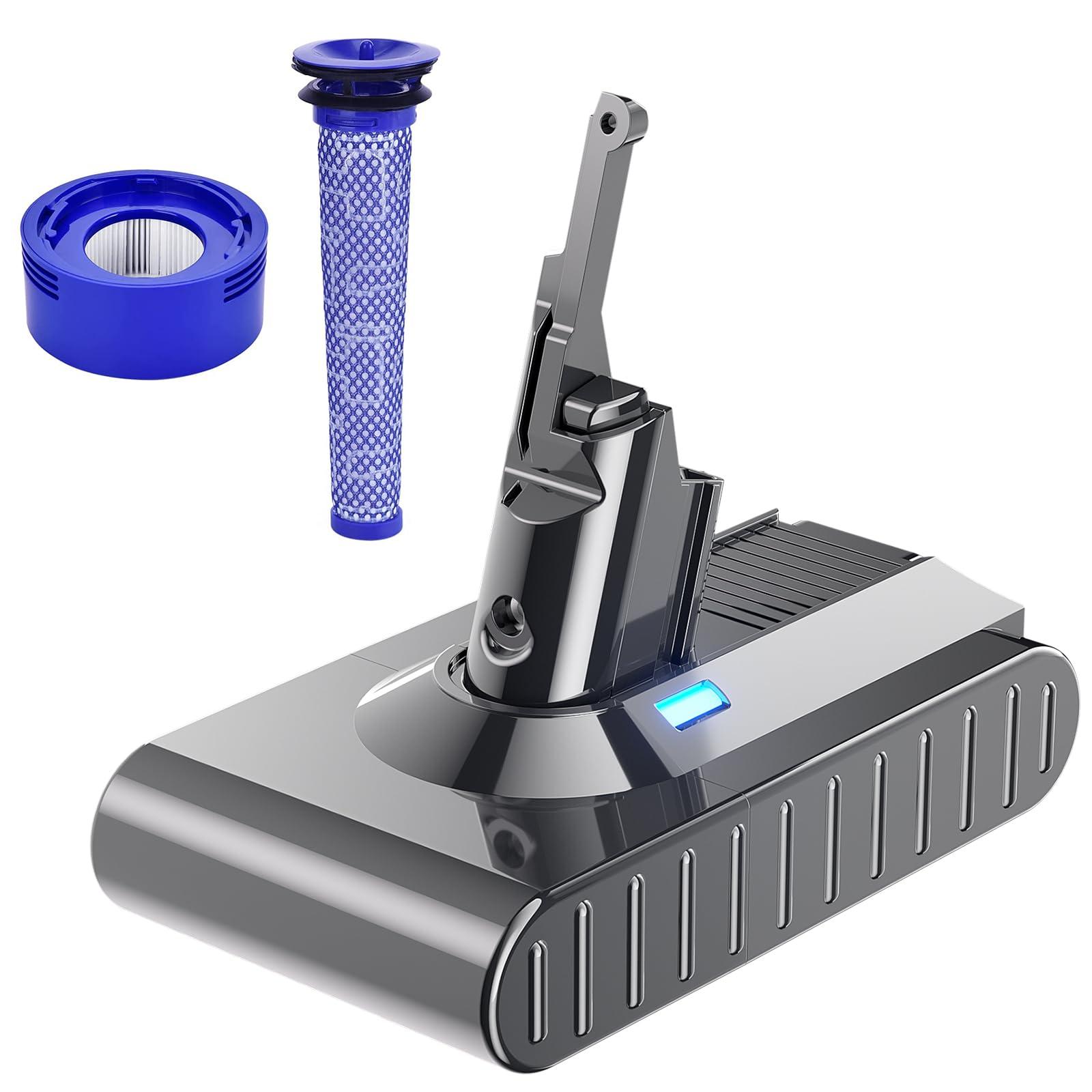 High Capacity 6000mAh Replacement Battery for Dyson V8 Cordless Vacuum Cleaner SV10 - Compatible with Dyson V8 Animal, Absolute, Fluffy, and Motorhead Models