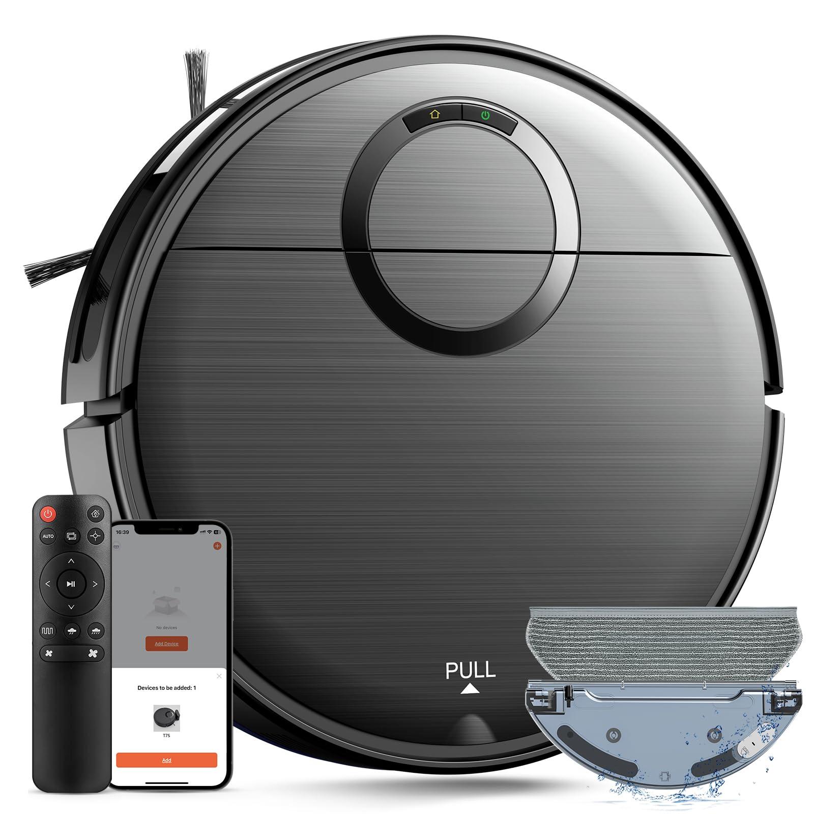 2-in-1 Robot Vacuum and Mop Combo with 2000Pa Max Suction | Self-Charging, Wi-Fi, Ideal for Hard Floors and Pet Hair