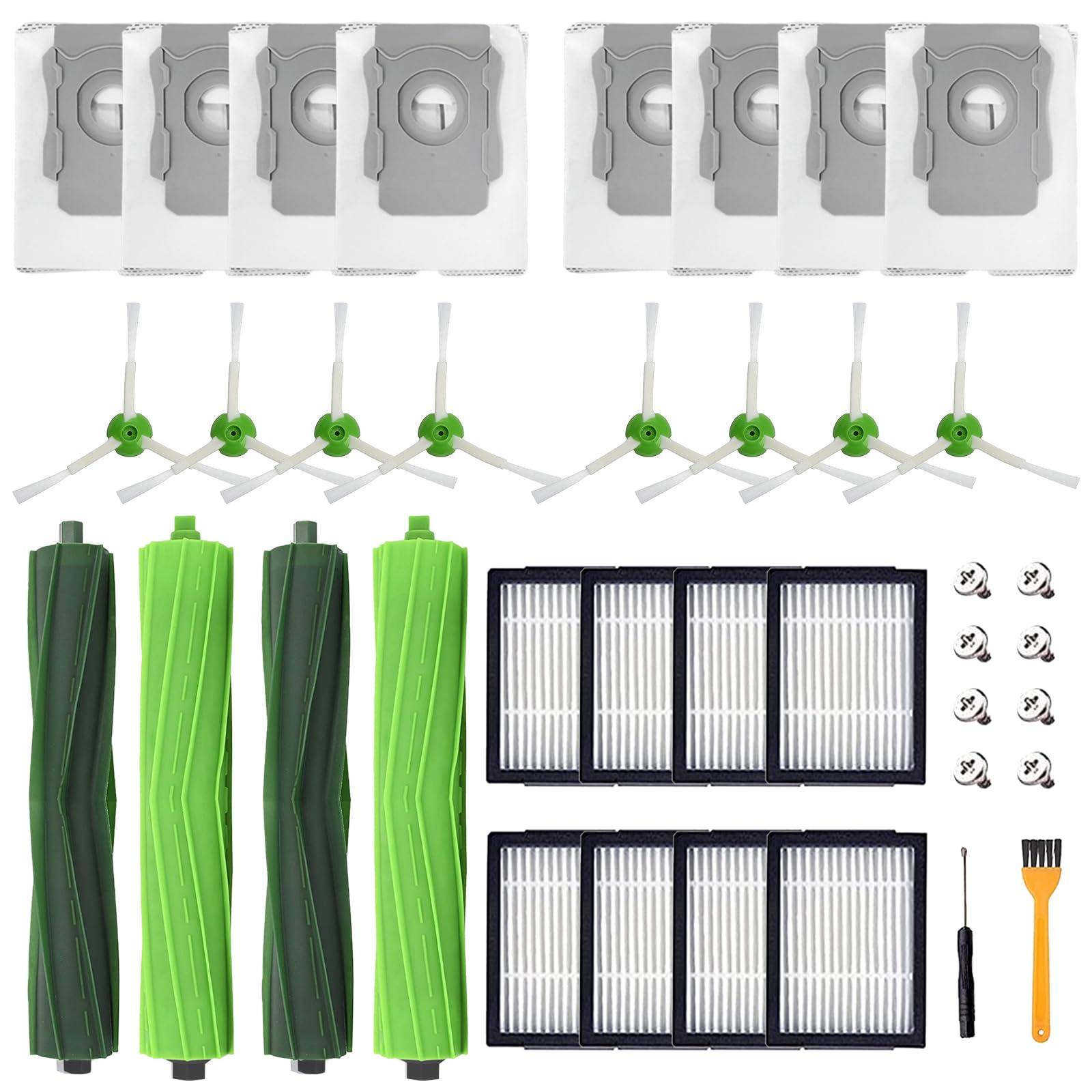Roomba Vacuum Cleaner Replacement Parts Kit for I1+ I7/I7+ I3+ I4+ I6+ I8+ J7+/Plus E5 E6 E7, Includes Roller Brushes, Filters, Side Brushes, and Dust Bags (2 Sets)