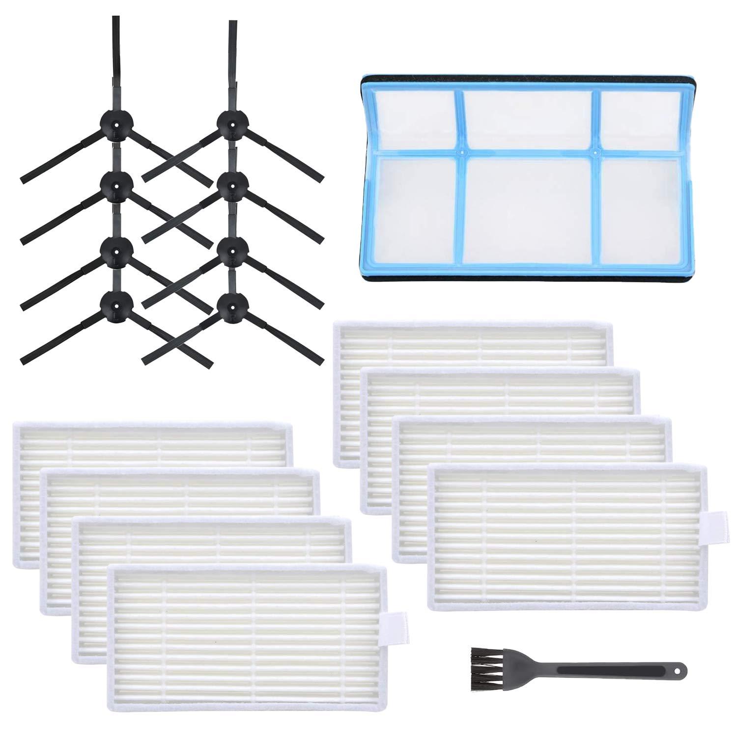 Replacement Parts Kit for ILIFE V3 V3S V5 V5S Pro Robotic Vacuum Cleaner, Includes Primary Filter, Side Brushes, and 8 HEPA Filters