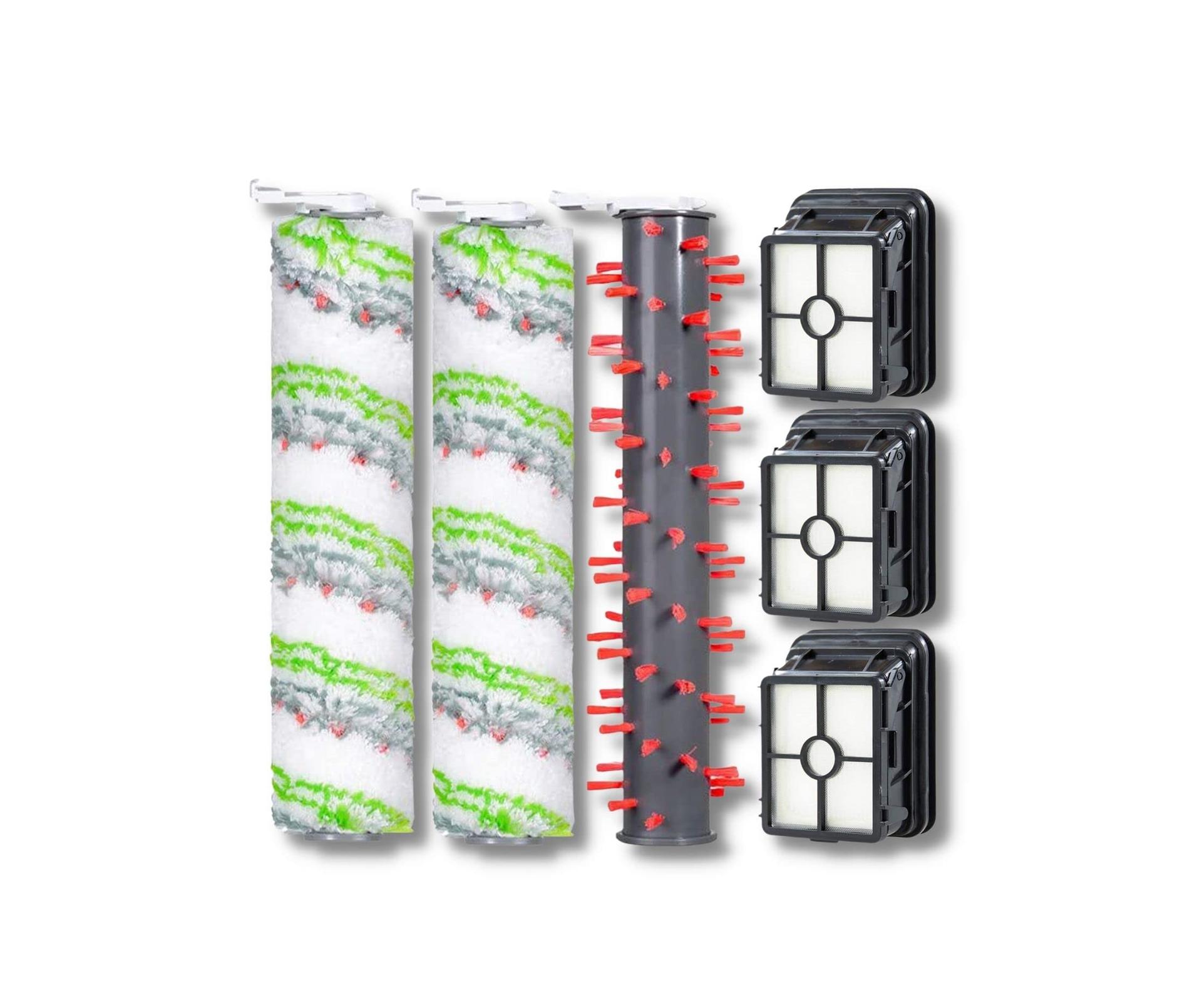 Replacement Parts for Bissell Crosswave Max 2554 Series - 3 Brush Rolls and 3 Pack Filters
