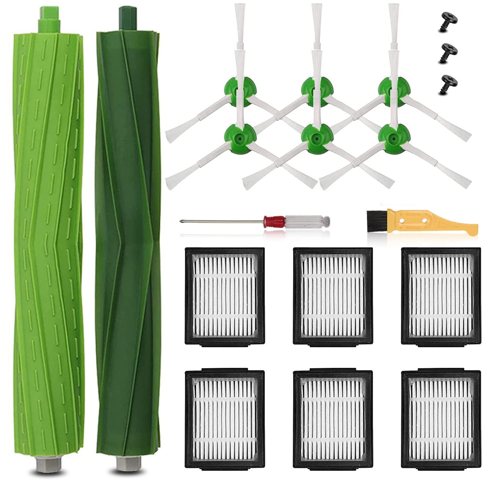 Replacement Parts Kit for Irobot Roomba E5 E6 E7 I7 I7+ I2 I3 I4 I6 I8 J6+ J7, 1 Set Multi-Surface Brushes, 6 Hepa Filters, 6 Side Brushes