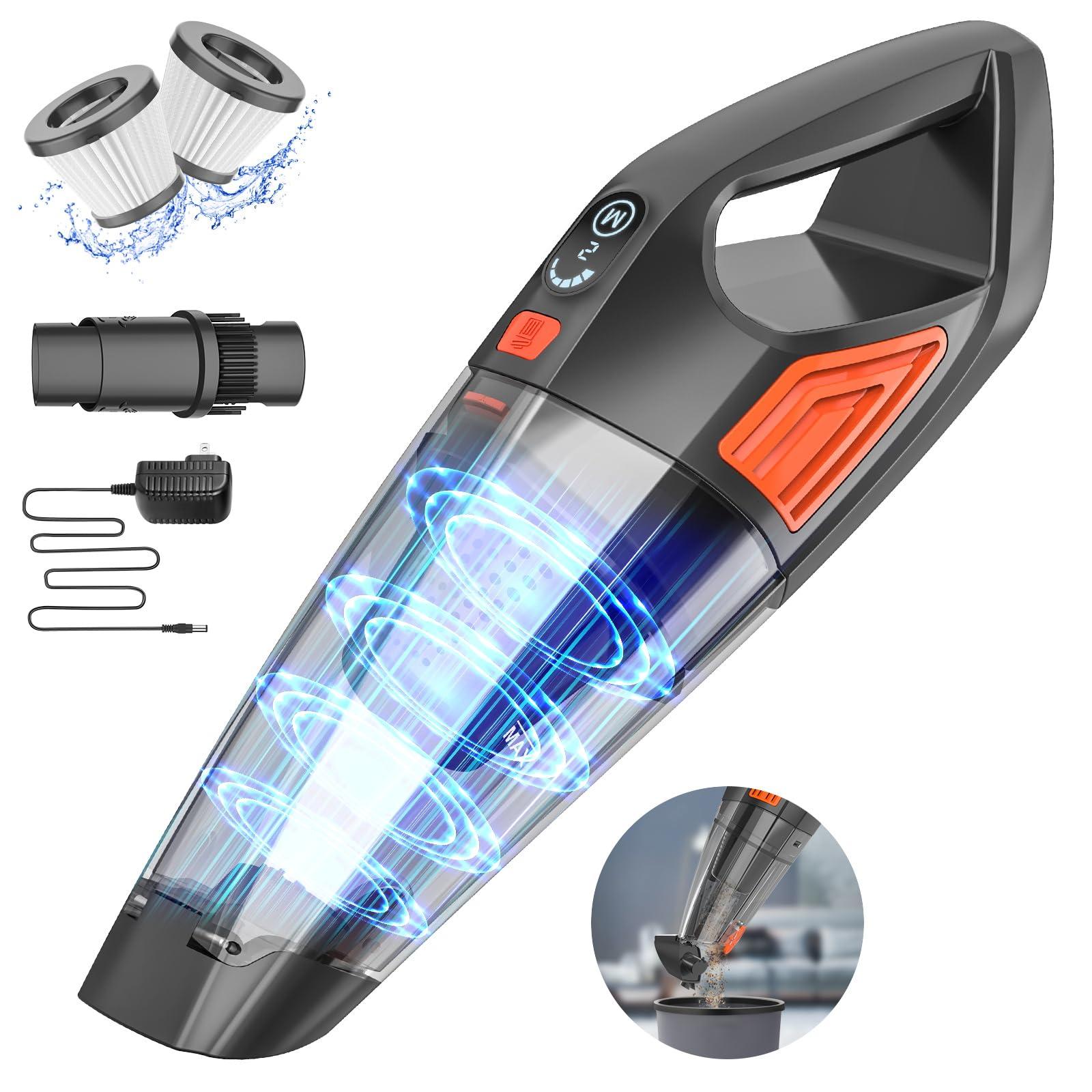 Lightweight Handheld Vacuum Cleaner with Powerful Suction and Large-Capacity Battery for Car, Home, and Pet Hair