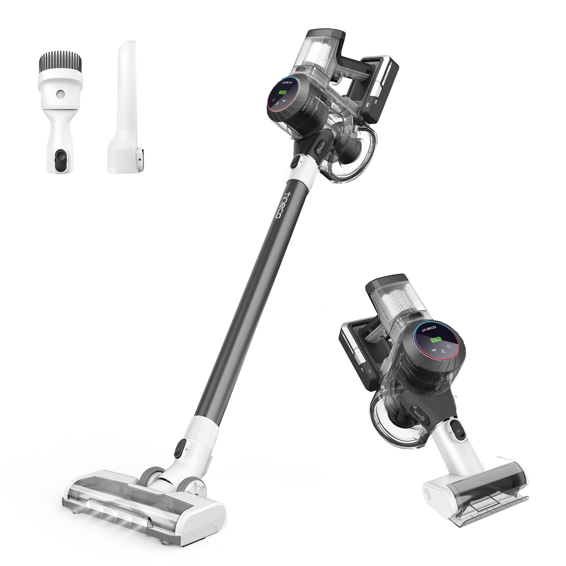 Tineco Pure One S11 Grey Cordless Smart Stick Handheld Vacuum Cleaner - Strong Suction, Lightweight, Deep Clean for Pet Hair, Hard Floors, Carpets, Cars