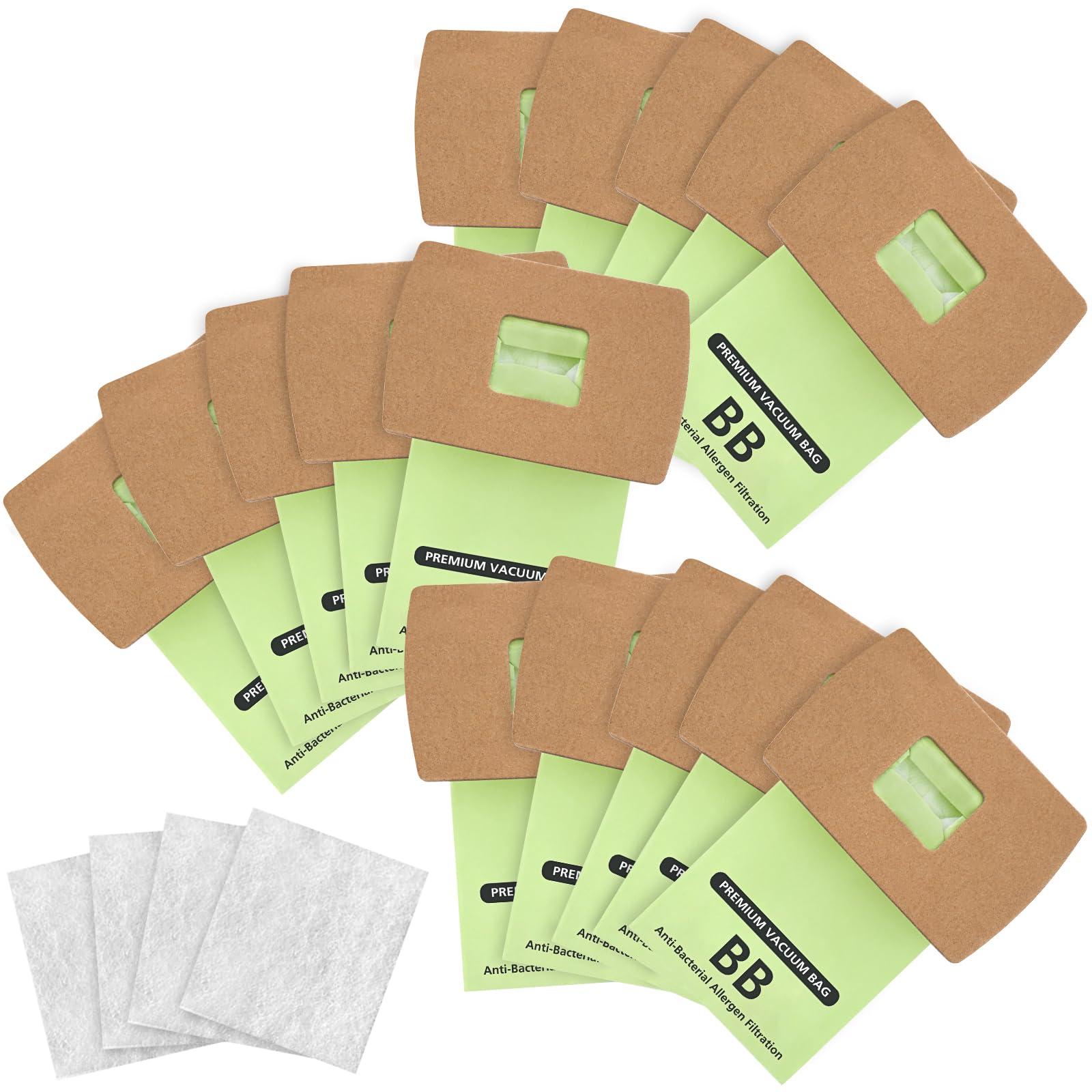 15-Pack Type BB Compact Canister Bags Replacement for Oreck XL Buster B with Motor Filters