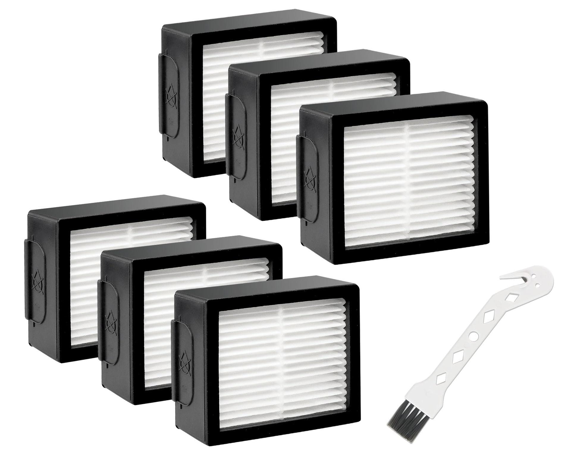 High-Efficiency Replacement Filters Compatible with I-Robot Roomba E I J Series Vacuum Cleaners - 6 Pack + Free Cleaning Brush by Techecook