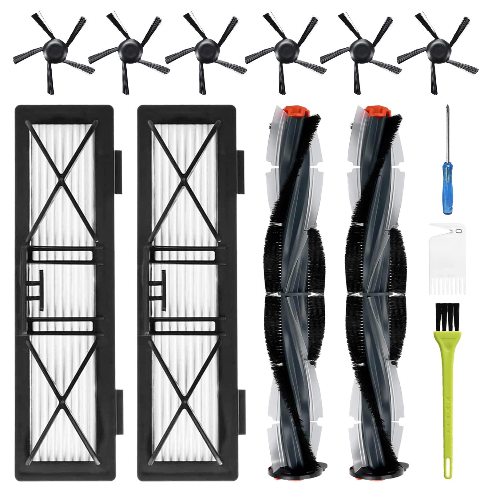 Replacement Parts Kit for Neato Botvac D Series D3 D4 D5 D6 D7 D75 D80 D85 Robot Vacuum Cleaner - 2 Main Brushes, 2 Hepa Filters, 6 Side Brushes