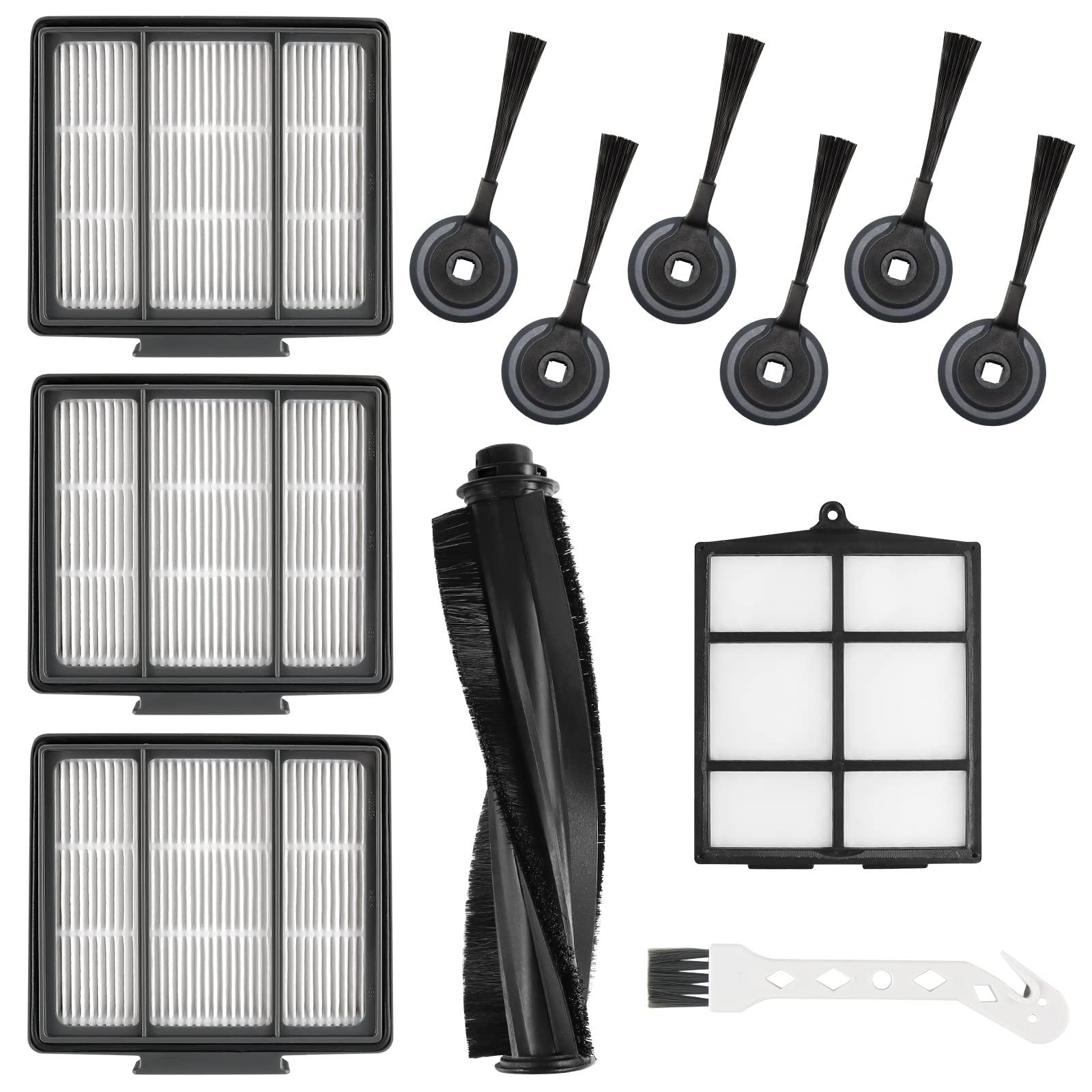 Shark Ion Robot AV751 AV752 AV753 RV700_N RV720_N RV850 RV851WV Vacuum Cleaner Replacement Parts and Accessories Kit by Techecook - 6 Side Brushes, 3 Hepa Filters, 1 Main Brush, 1 Filter Guard, 1 Cleaning Brush