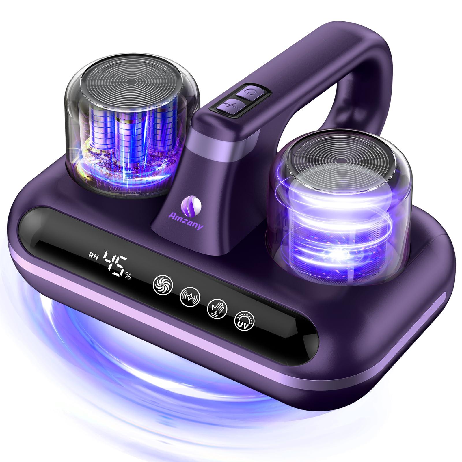 Purple 5-in-1 Cordless Bed Vacuum Cleaner with UV-C & Ultrasonic Technology - Strong Suction for Dust & Pet Hair