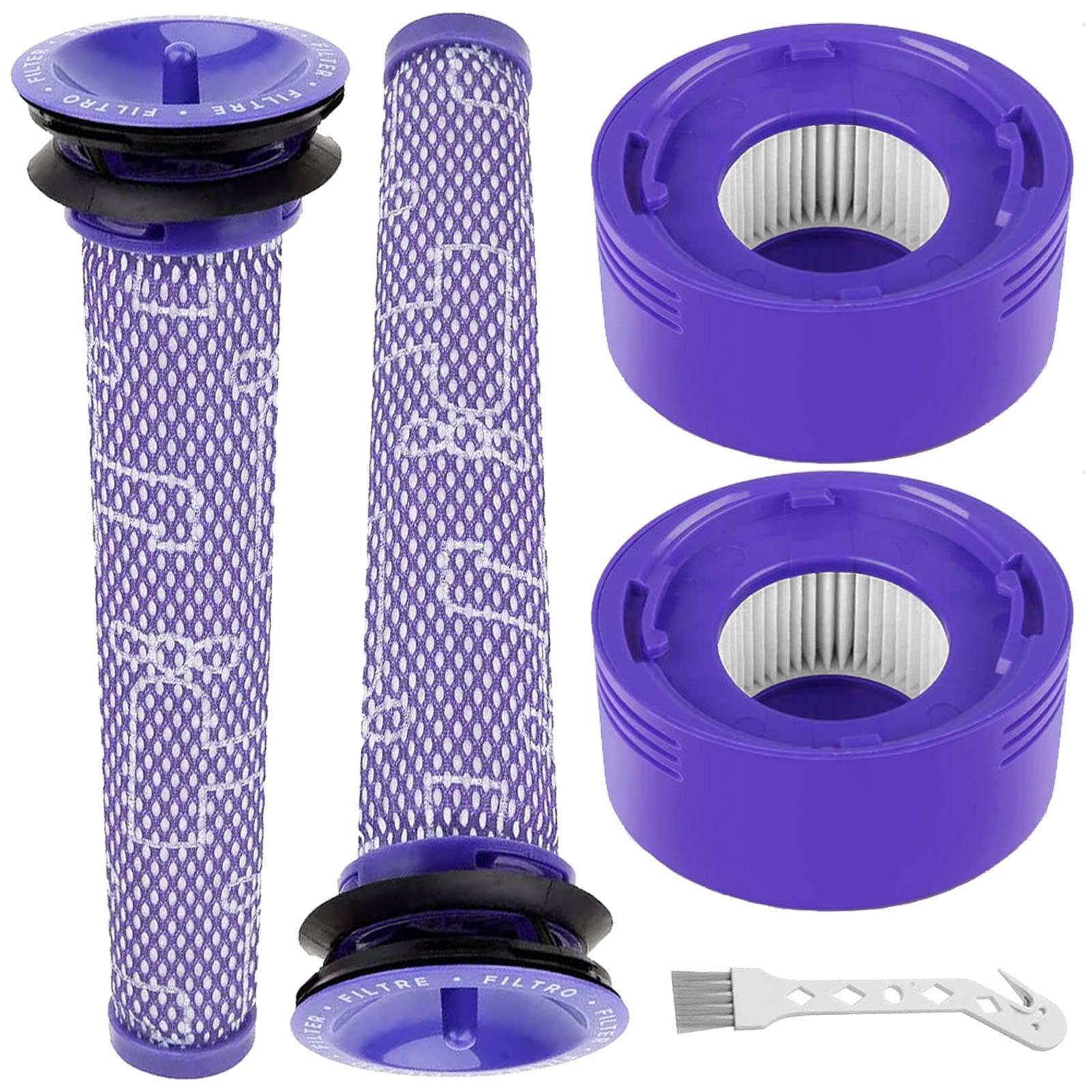 Replacement Kit for Dyson V7, V8 Animal & Absolute - 4 Pack V8 Vacuum Filters (2 Pre-Filters, 2 Post-Filters)
