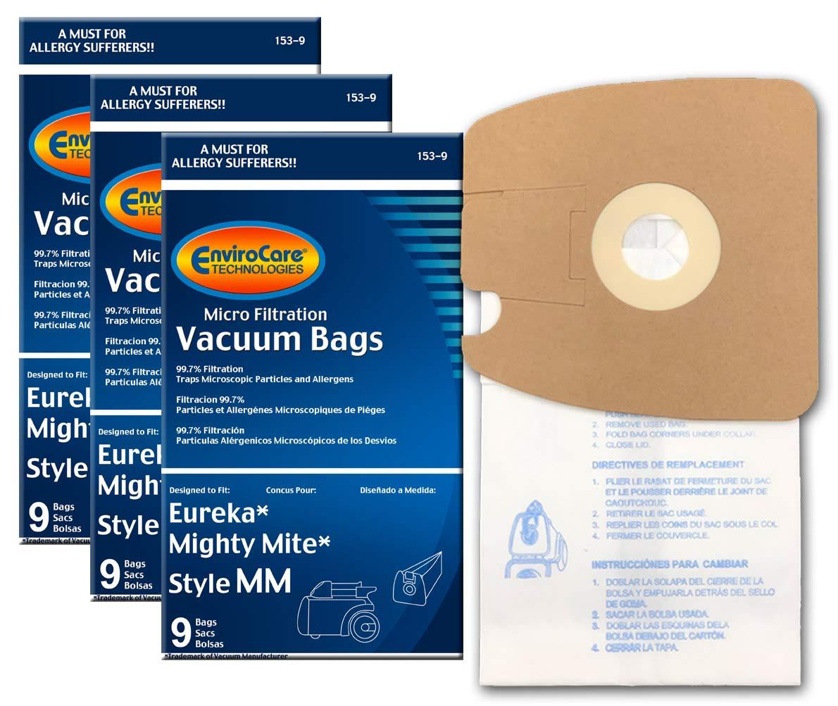 Envirocare Replacement Micro Filtration Vacuum Bags for Eureka Mighty Mite Canisters 3670 & 3680 Series (27 Bags)