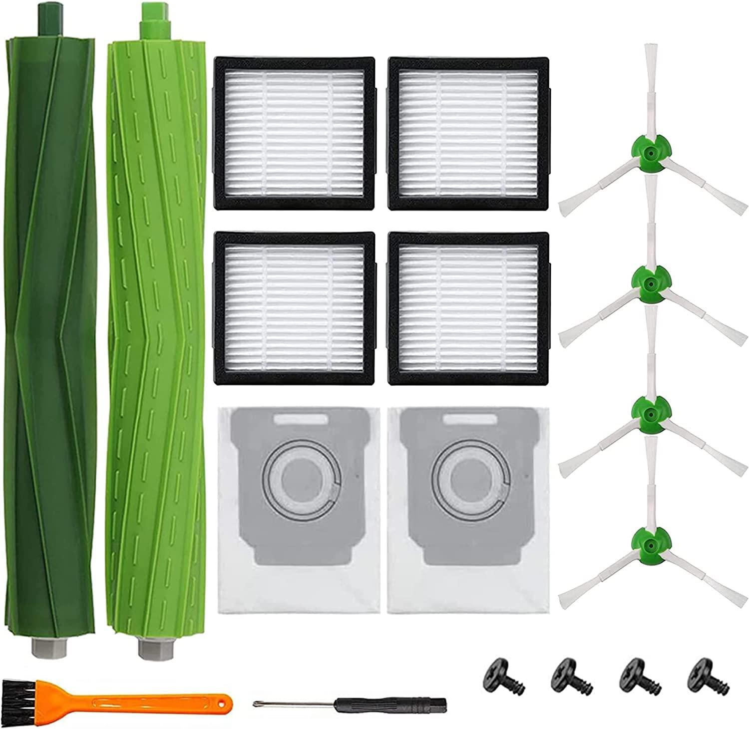 Replacement Parts Set for iRobot Roomba J7, J7+, I3, I3+, I4, I6, I6+, I7, I7+, I8, I8+ Robot - 2 Sets Roller Brushes, 6 Filters, 6 Side Brushes, 2 Dust Bags