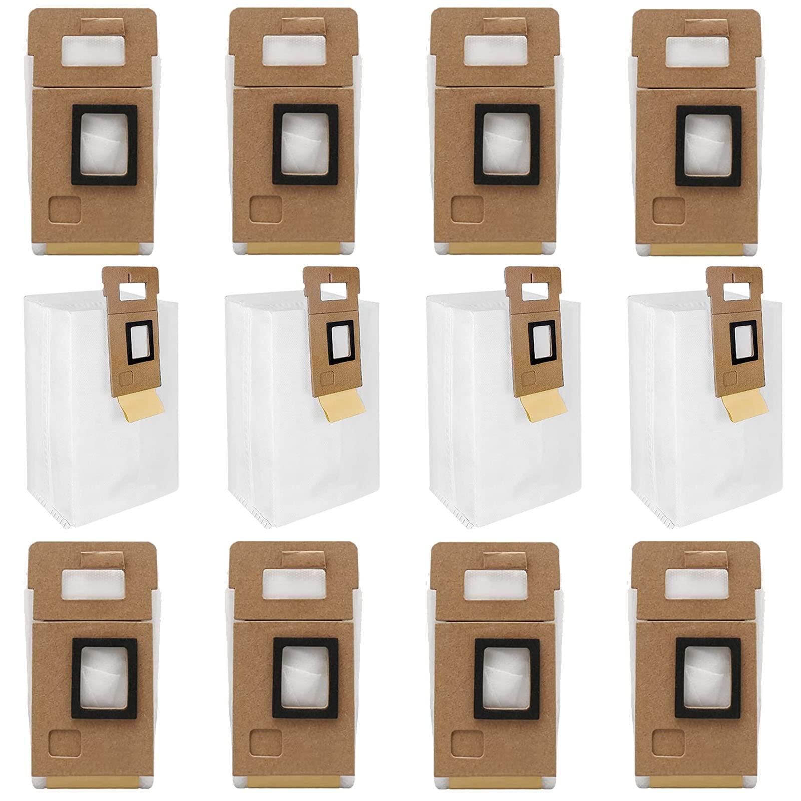 Lesinavac 12 Pack S7 Dust Bags Replacement for Roborock S7 Vacuum Cleaner Auto-Empty Dock, Large Capacity 3L, HEPA Filter Compatible with S7 S7+