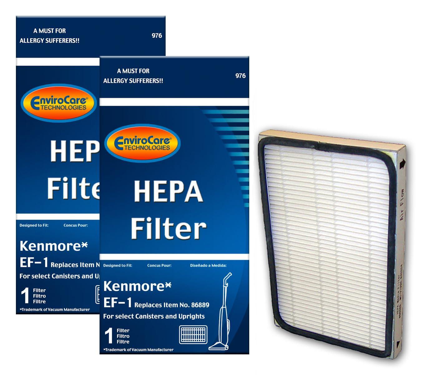 Envirocare Replacement HEPA Vacuum Cleaner Filters for Kenmore & Panasonic Uprights - Pack of 2