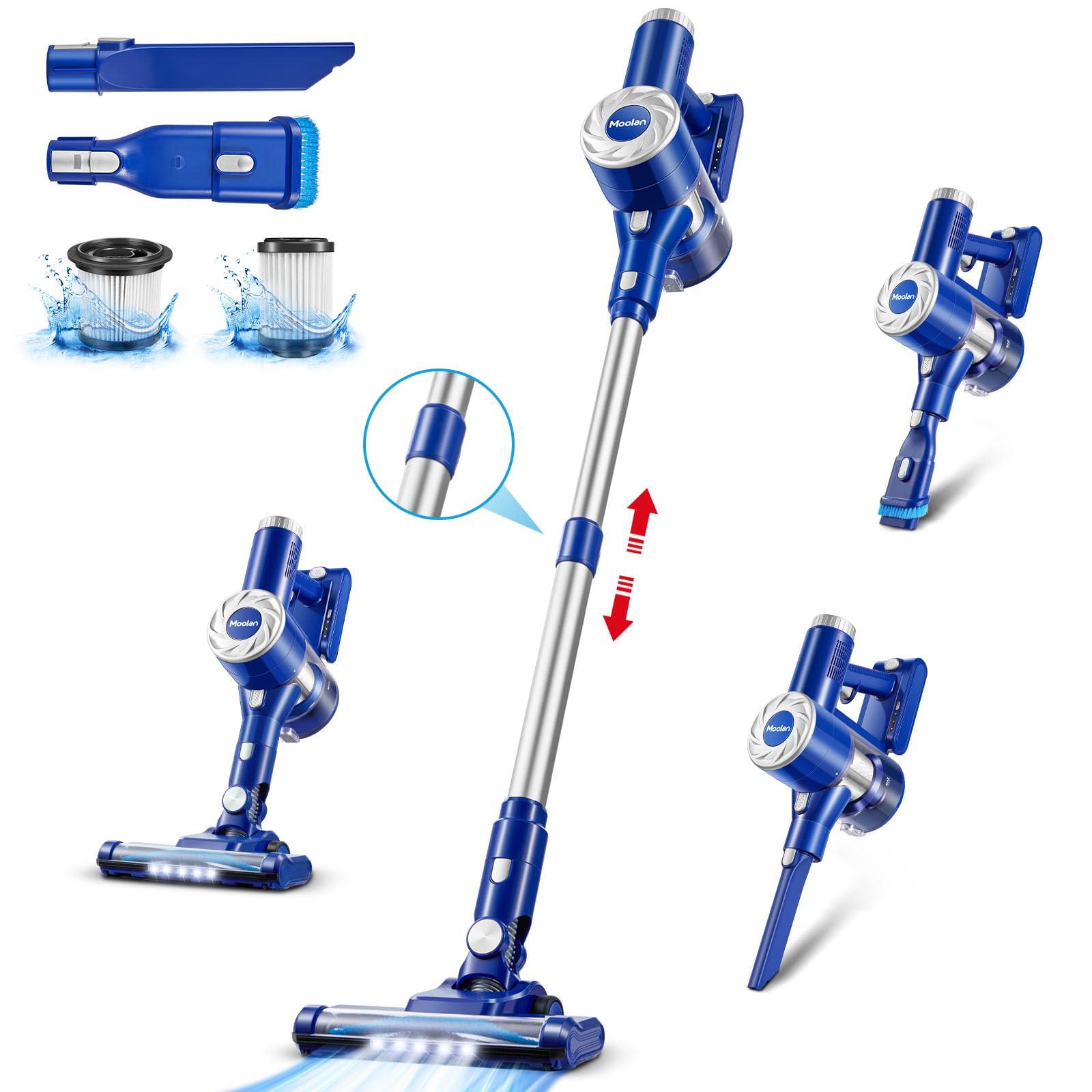 Lightweight Cordless Vacuum Cleaner with Powerful Suction, HEPA Filters, Rechargeable Battery, and 180° Rotating Brush