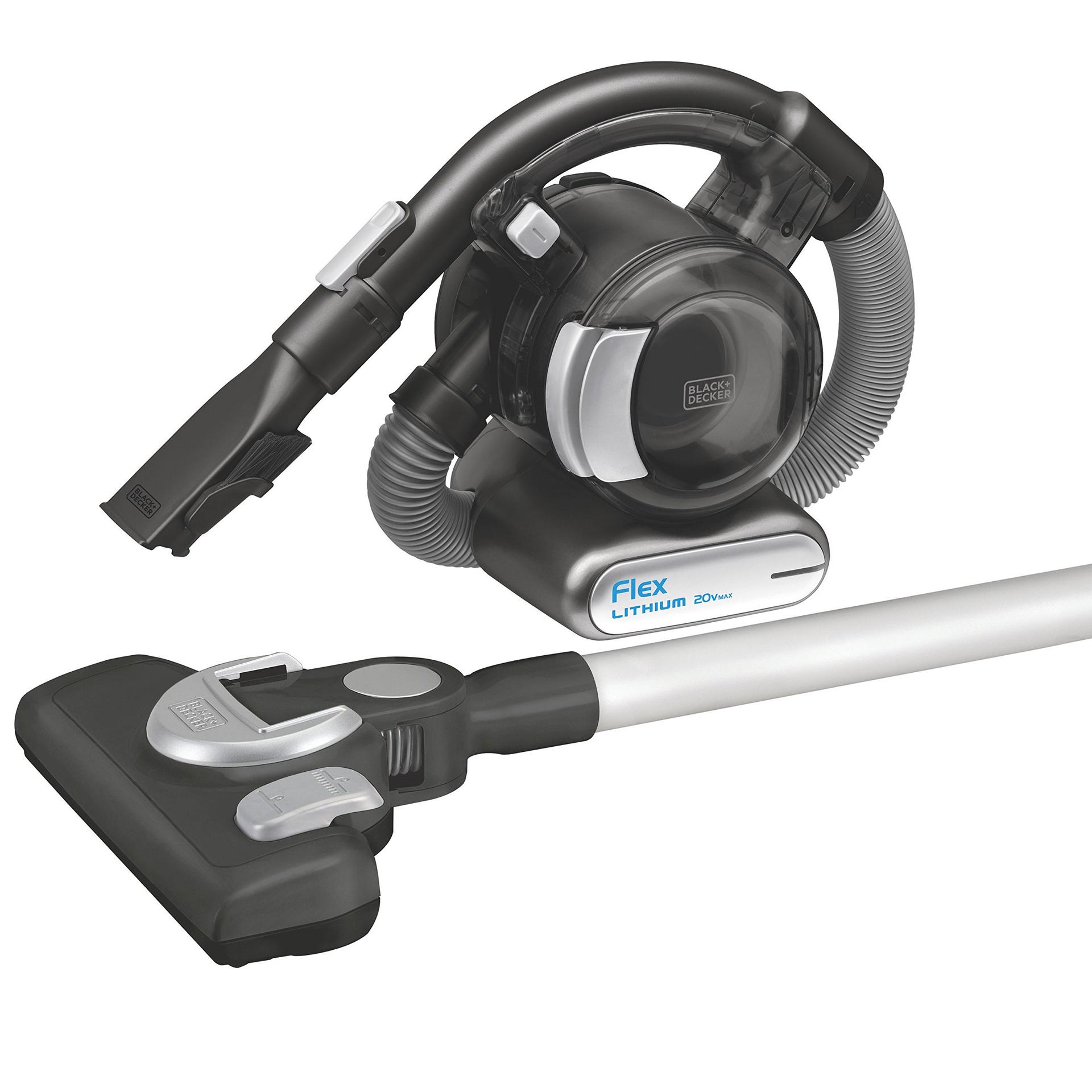 Black+Decker 20V Max Lithium Cordless Stick Vacuum with Floor Head and Pet Hair Brush (BDH2020FLFH) - Versatile & Portable Cleaning Solution