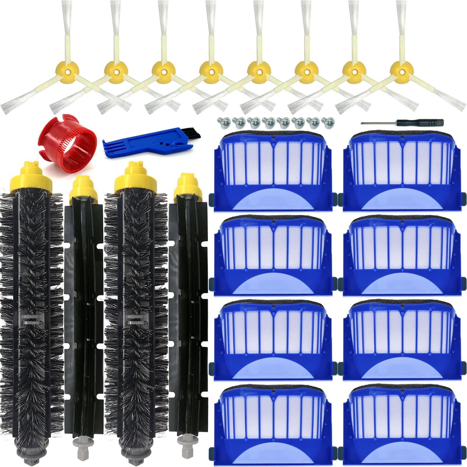 Replacement Parts for Irobot Roomba 600 500 Series 694 695 677 671 690 680 660 650 620 614 595 585 564 Vacuum Robotic | Bristle Brush, Beater Brush, Spinning Side Brush, Aerovac Filters