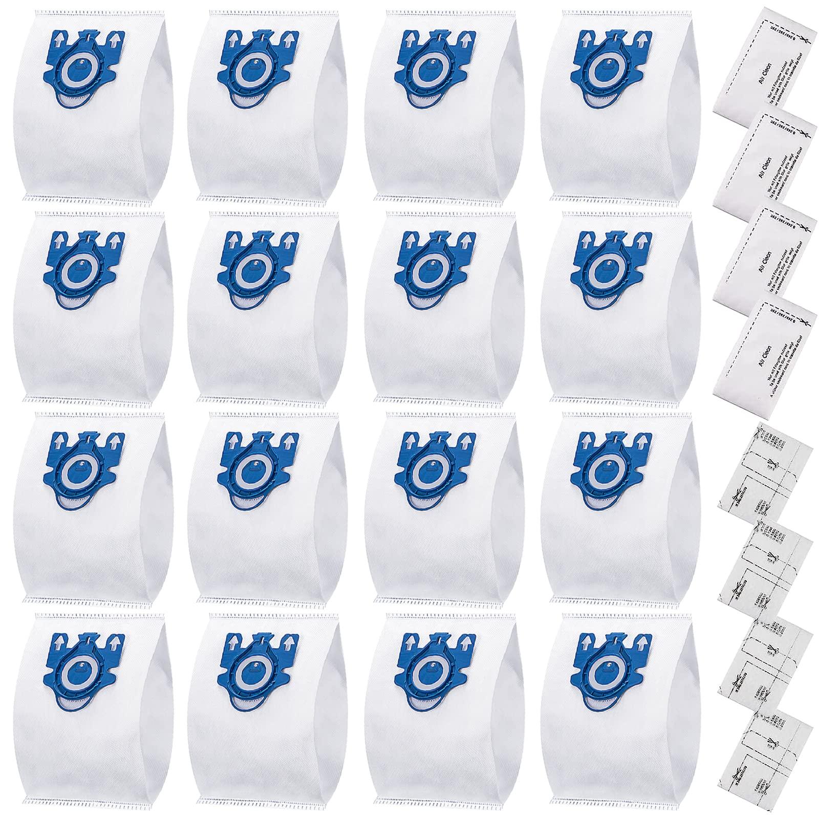 Miele AirClean 3D GN Vacuum Bags 16-Pack with Filters for Miele Classic C1, Complete C1 C2 C3, S-Series