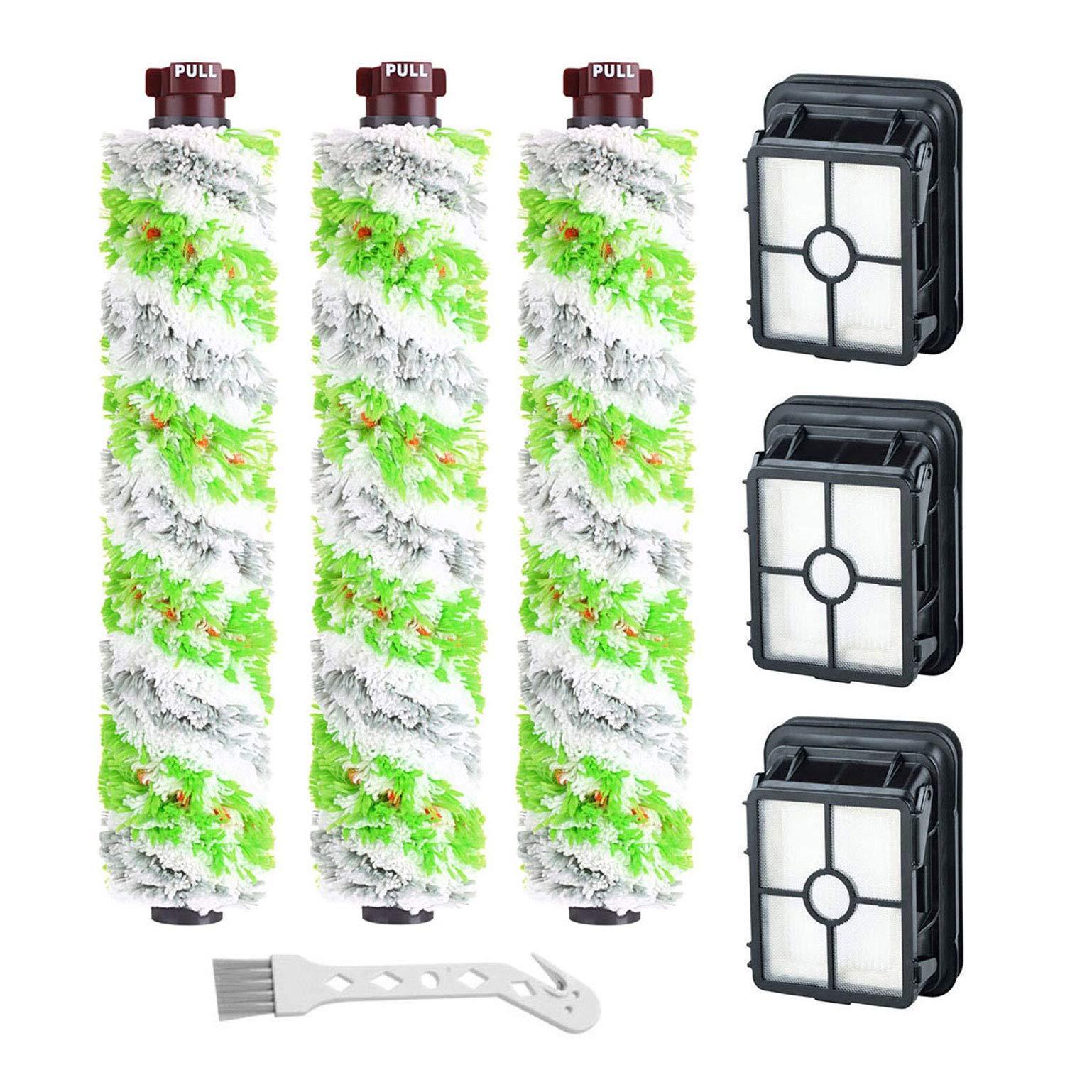 Lemige 3 Pack Multi-Surface Pet Pro Brush Rolls & Replacement Vacuum Filters for Bissell Crosswave Pet Pro