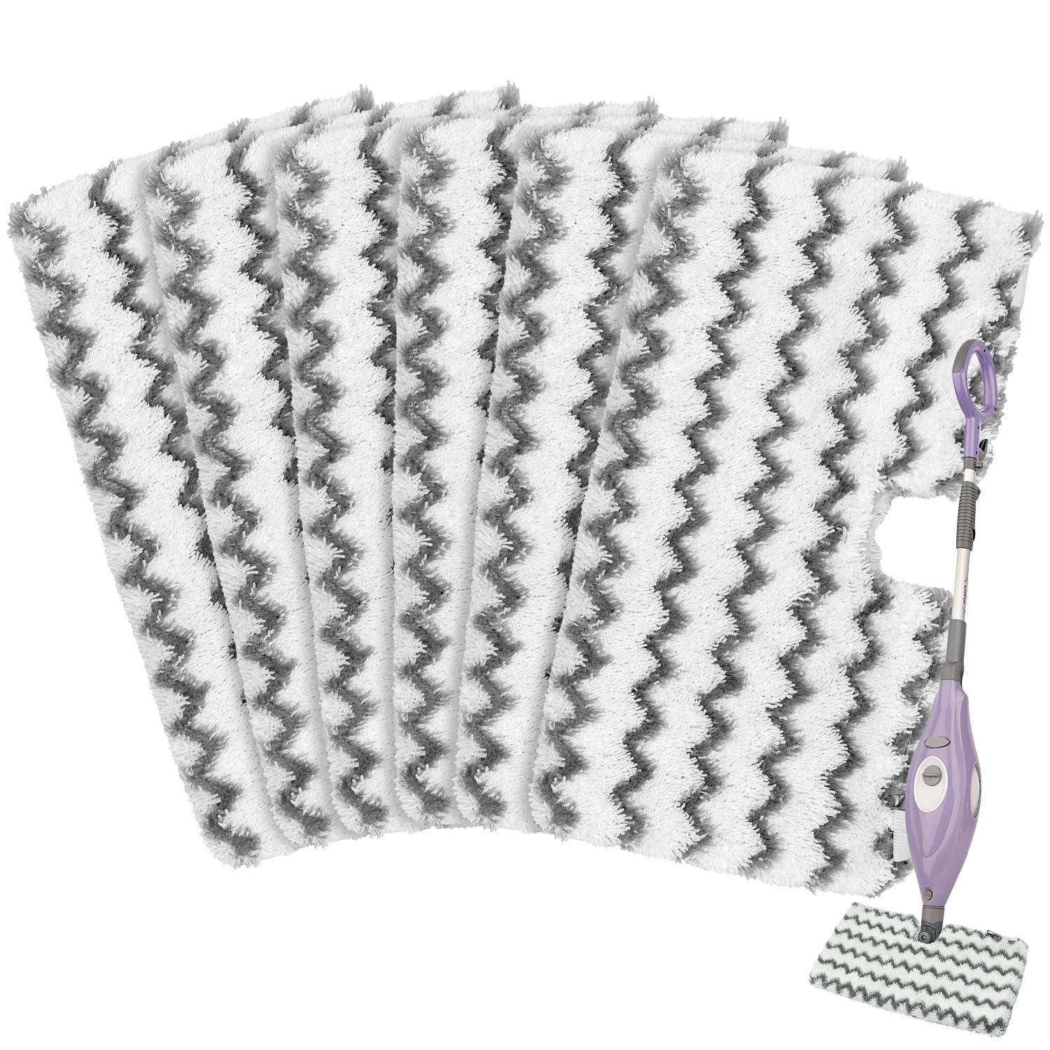 6-Pack Microfiber Steam Mop Pads for Shark S3500 Series - Replacement Pads for S3501, S3601, S3550, S3901, SE450 - Reusable and Effective Floor Cleaning Pads