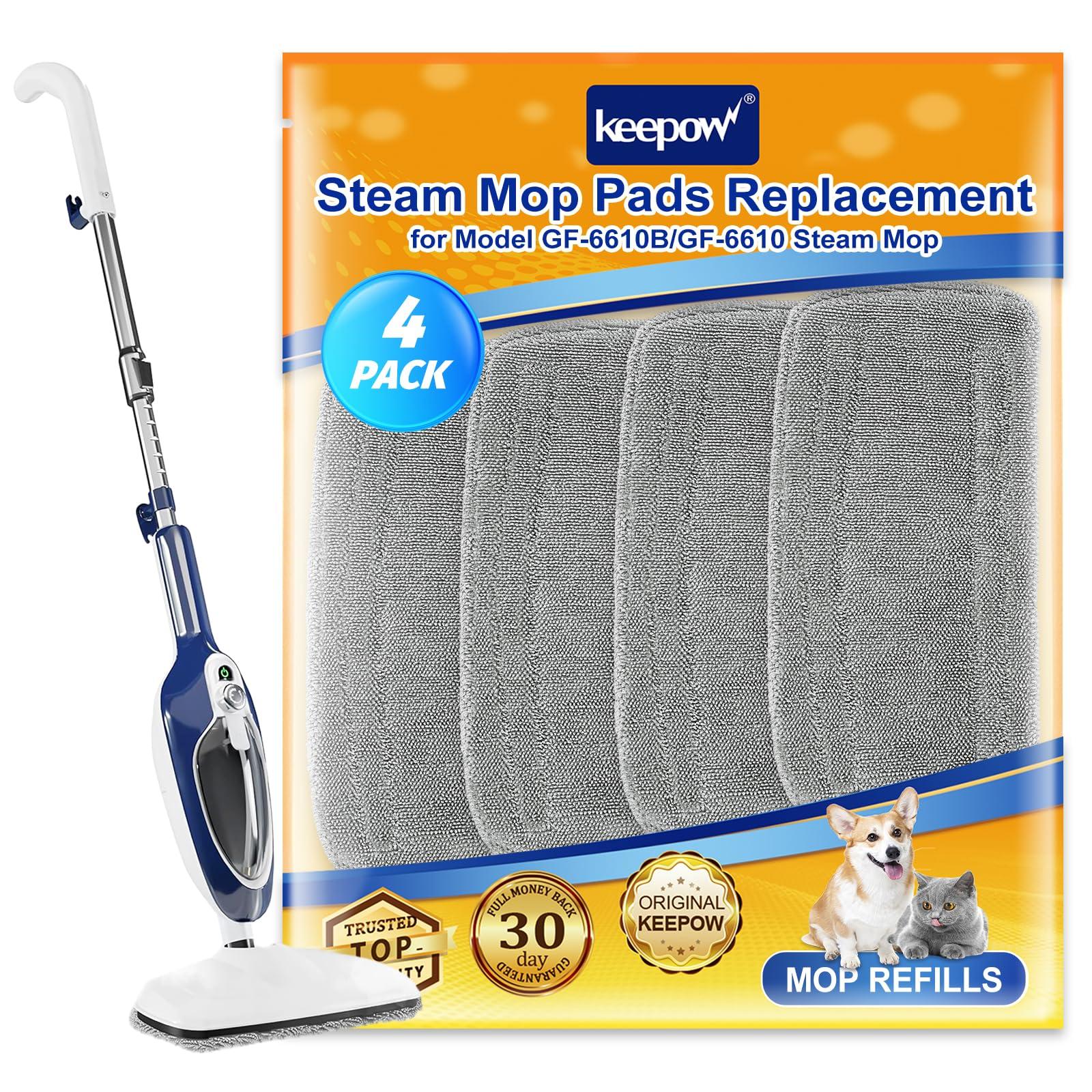 Microfiber Steam Mop Replacement Pads for GorFanty GF-6610B/GF-6610 Floor Steamer Mop (4 Pack)