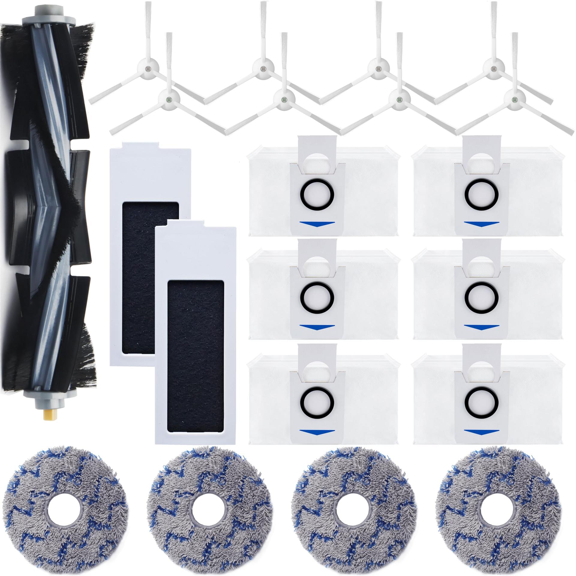 EcoVacs Deebot T20 Omni/Max/Pro Replacement Parts Kit - 19pcs Vacuum Cleaner Accessories with Main Brush, Mop Pads, Side Brush, Hepa Filters, Vacuum Bags