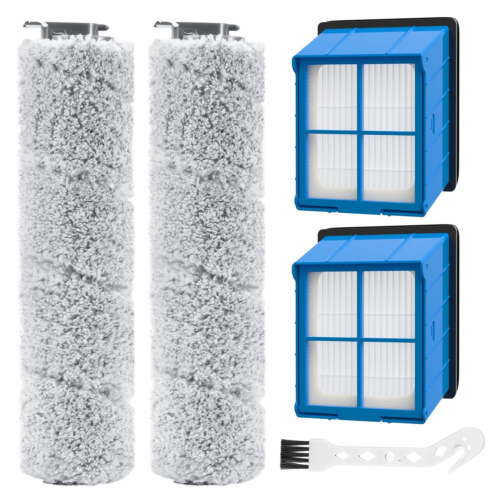 HEPA Filter Accessory Kit for Bissell Crosswave Omniforce 3882 Vacuum Cleaner - 2 Roller Brushes, 2 HEPA Filters, 1 Cleaning Brush