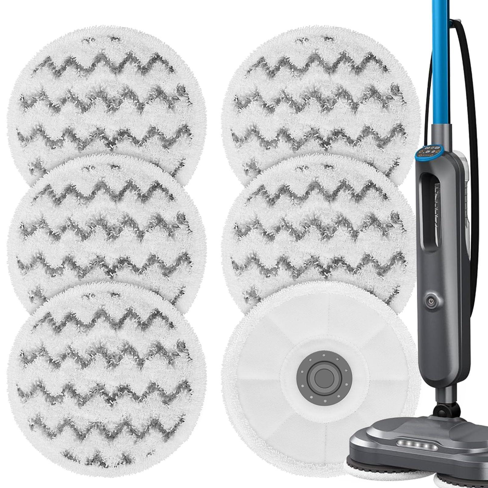 6-Pack Replacement Scrubby Mop Pads for Bissell Spinwave Smartsteam Steam Mop, Part No 1641112