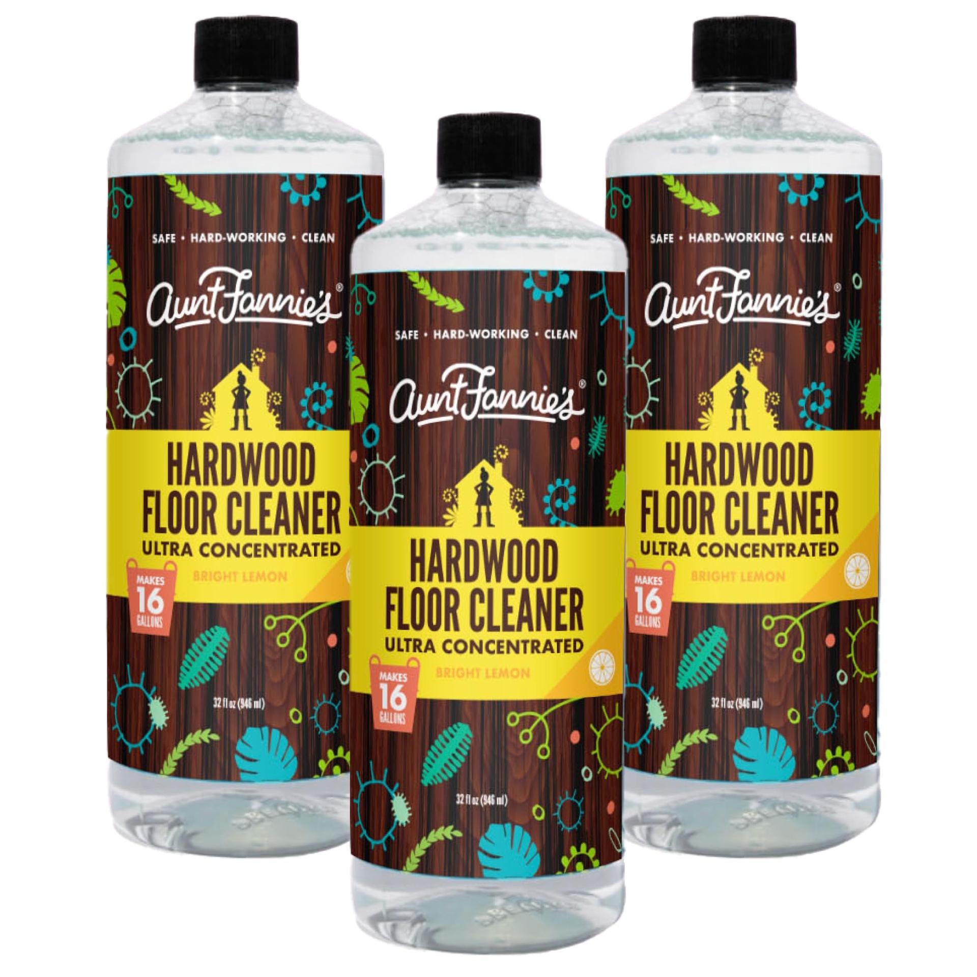 Concentrated Plant-Based Hardwood Floor Cleaner - Lemon Scent, 32 Oz (Pack of 3)