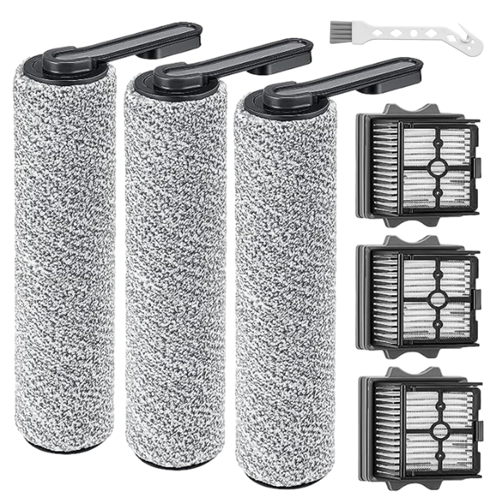 Replacement Parts for Tineco Floor One S5 Pro Smart Cordless Stick Vacuum Cleaner - 3 HEPA Filters & 3 Brush Rollers