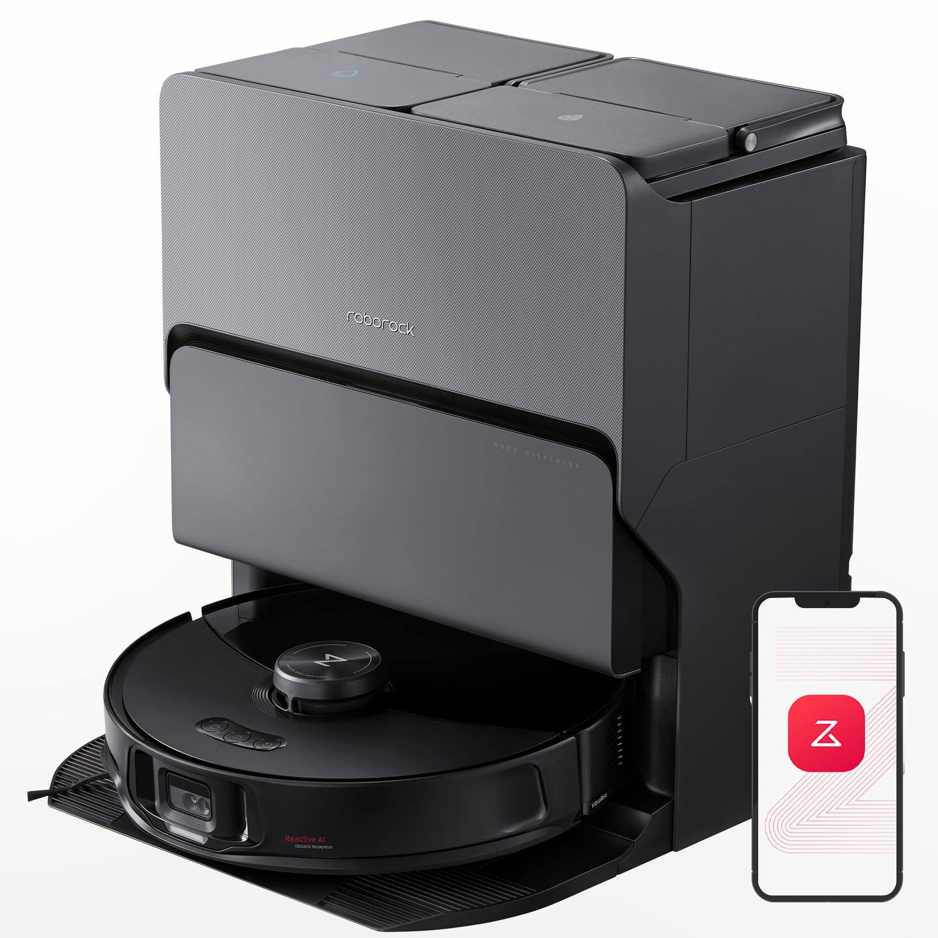 Roborock S8 Maxv Ultra Robot Vacuum & Sonic Mop for Hardwood Floors, Self-Drying, Auto Empty & Refill - Black