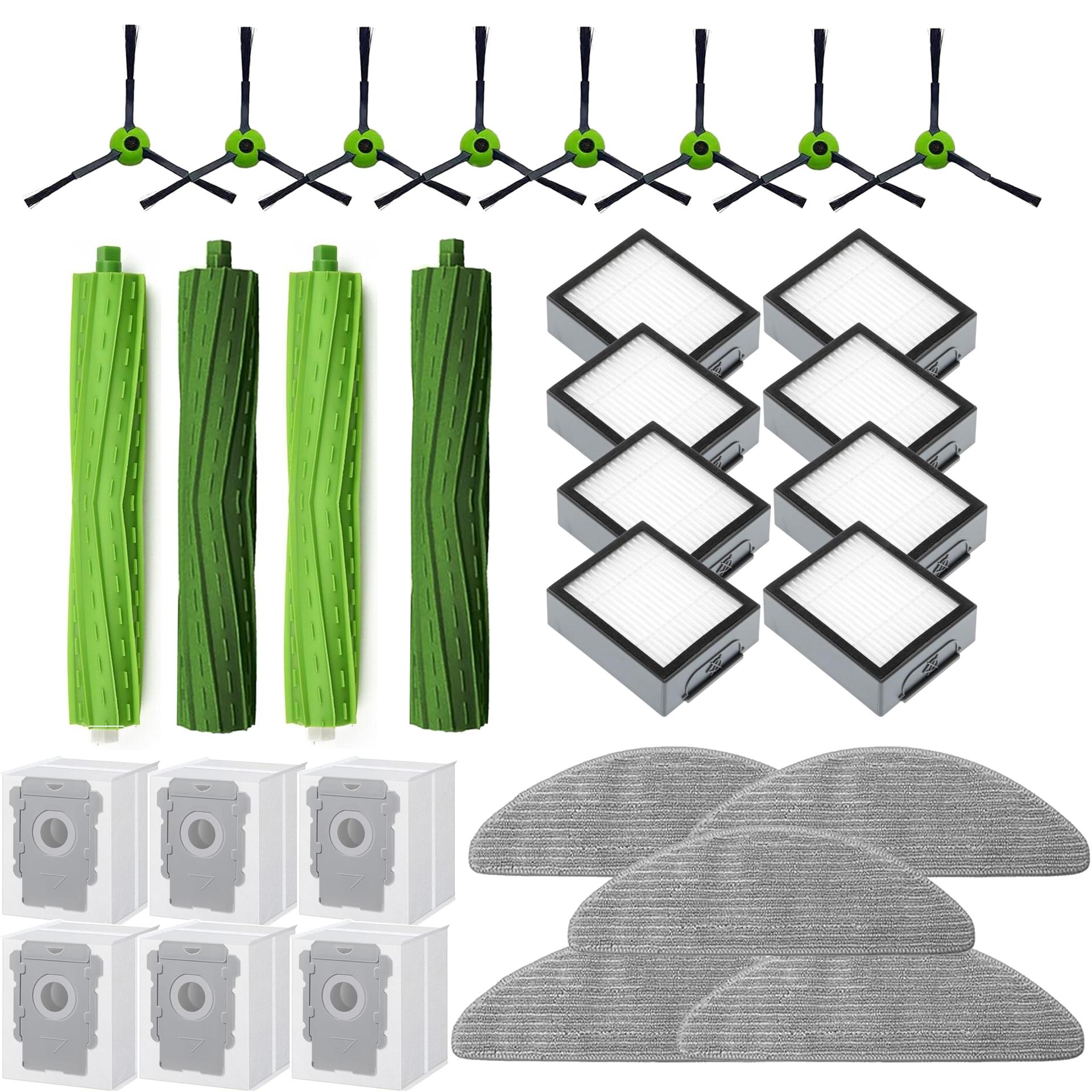 Joybros Vacuum Accessories Kit for Irobot Roomba I3+ I5+ J5+ - 2 Set Brush Rollers, 8 Hepa Filters, 5 Mop Pads, 8 Side Brushes, 6 Dust Bags