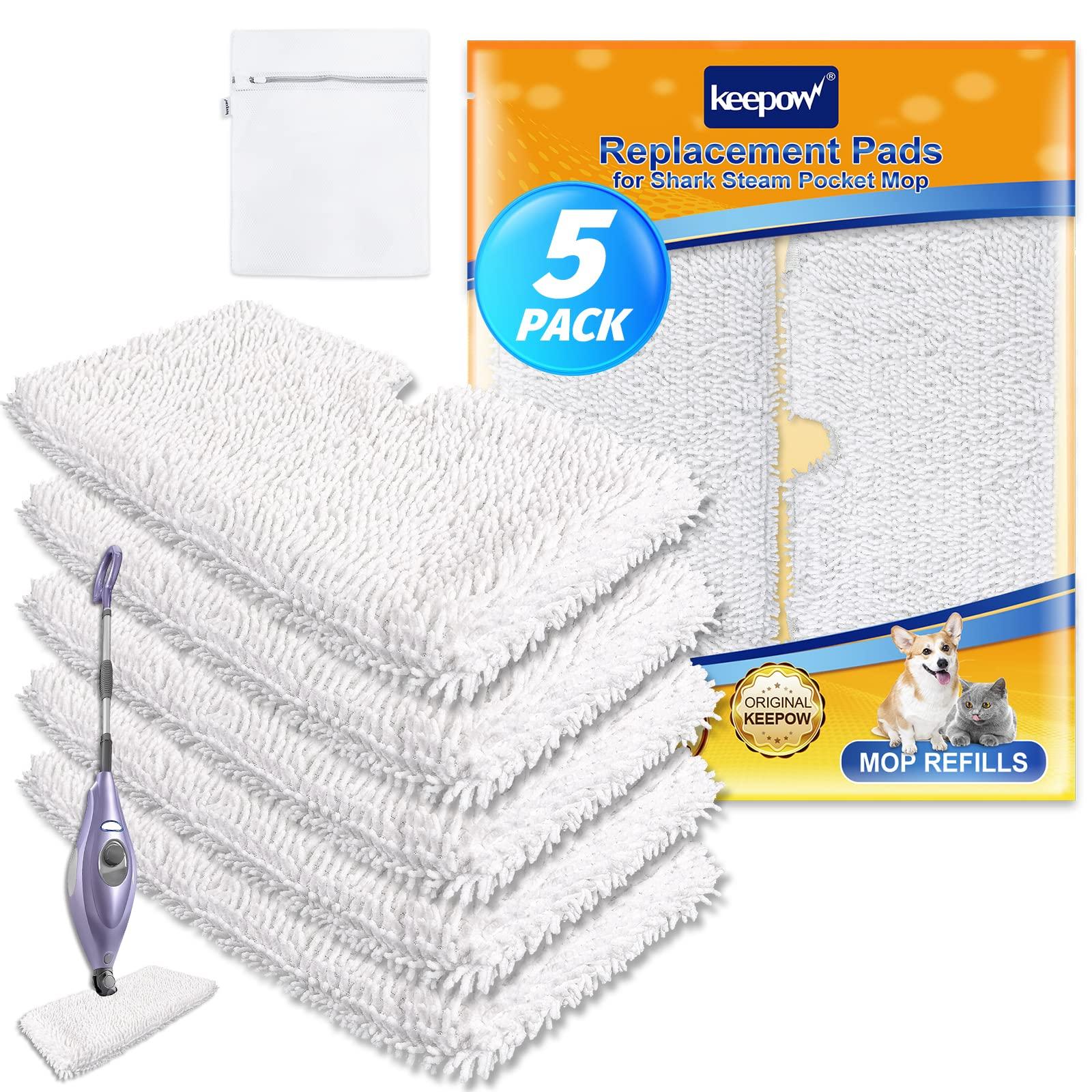 Keepow Steam Mop Replacement Pads 5 Pack for Shark S3500 Series | Washable Microfiber Pads for Hard Floors