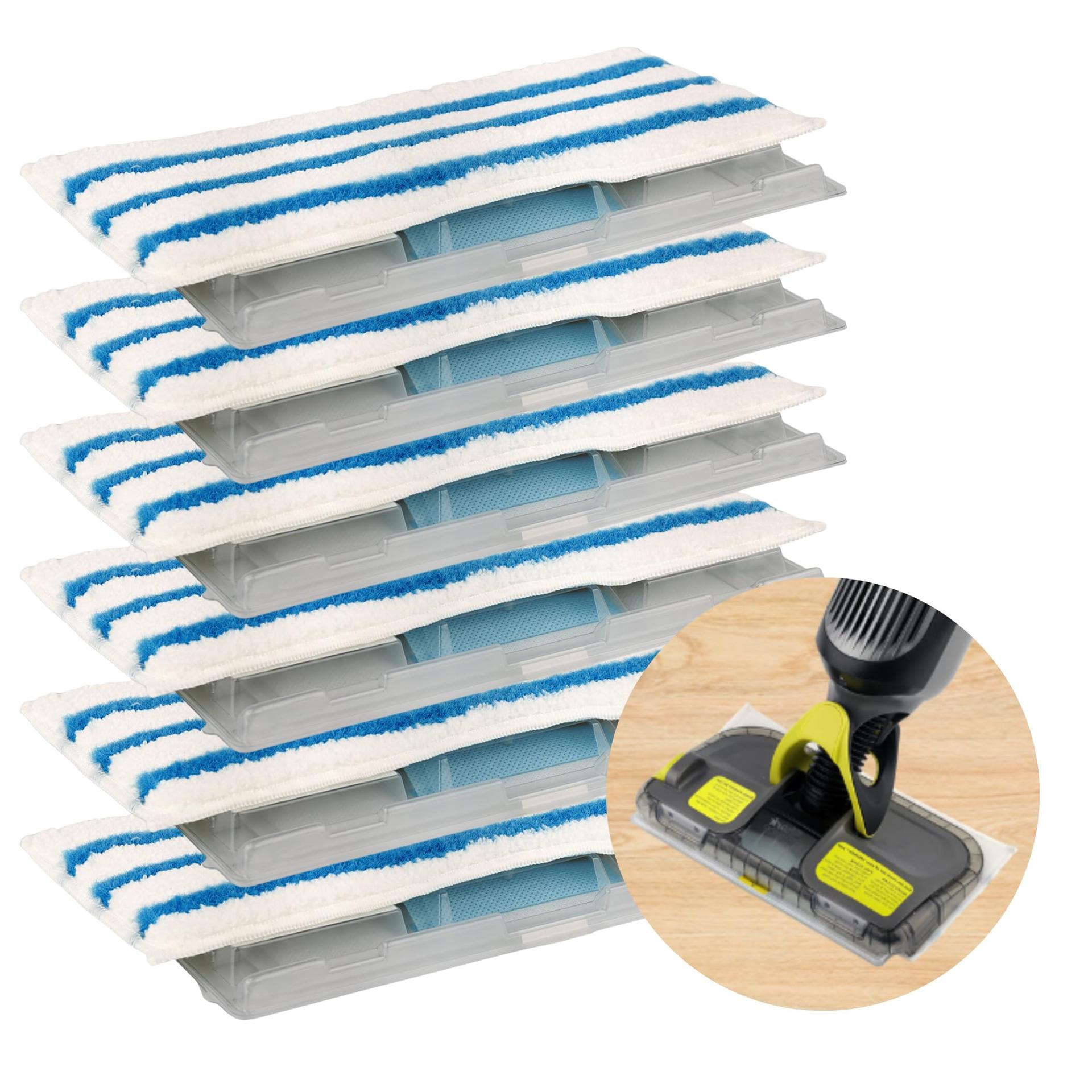 Reusable Mop Pad Refills Compatible with Shark VACMOP VM252 VM250 VM200 - 6 Sets