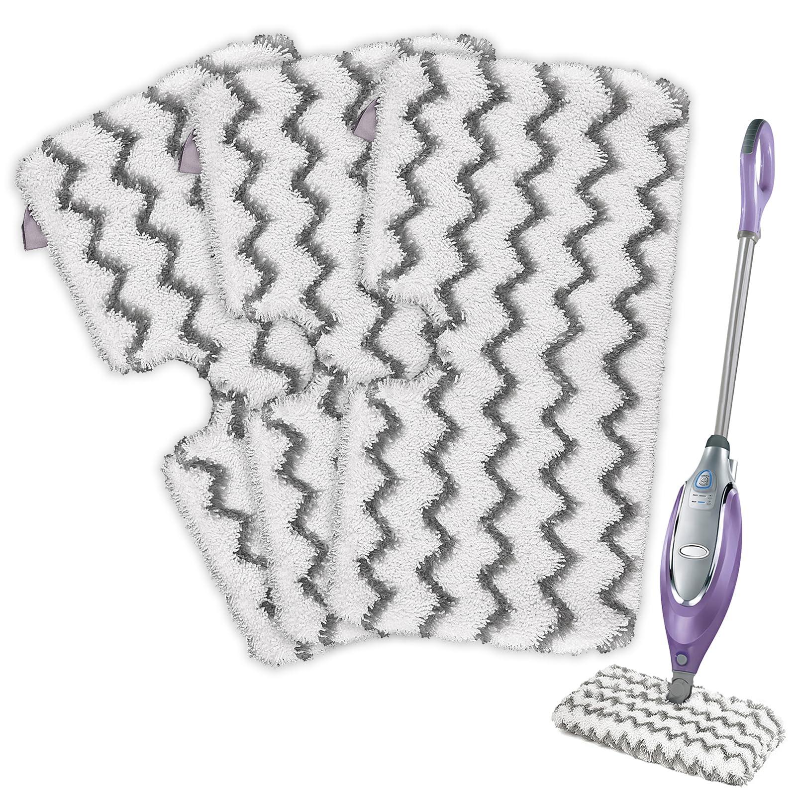 Microfiber Steam Mop Pads with Scrub Strips for Shark Steam Pocket Mop S3500 Series (3-Pack, White)