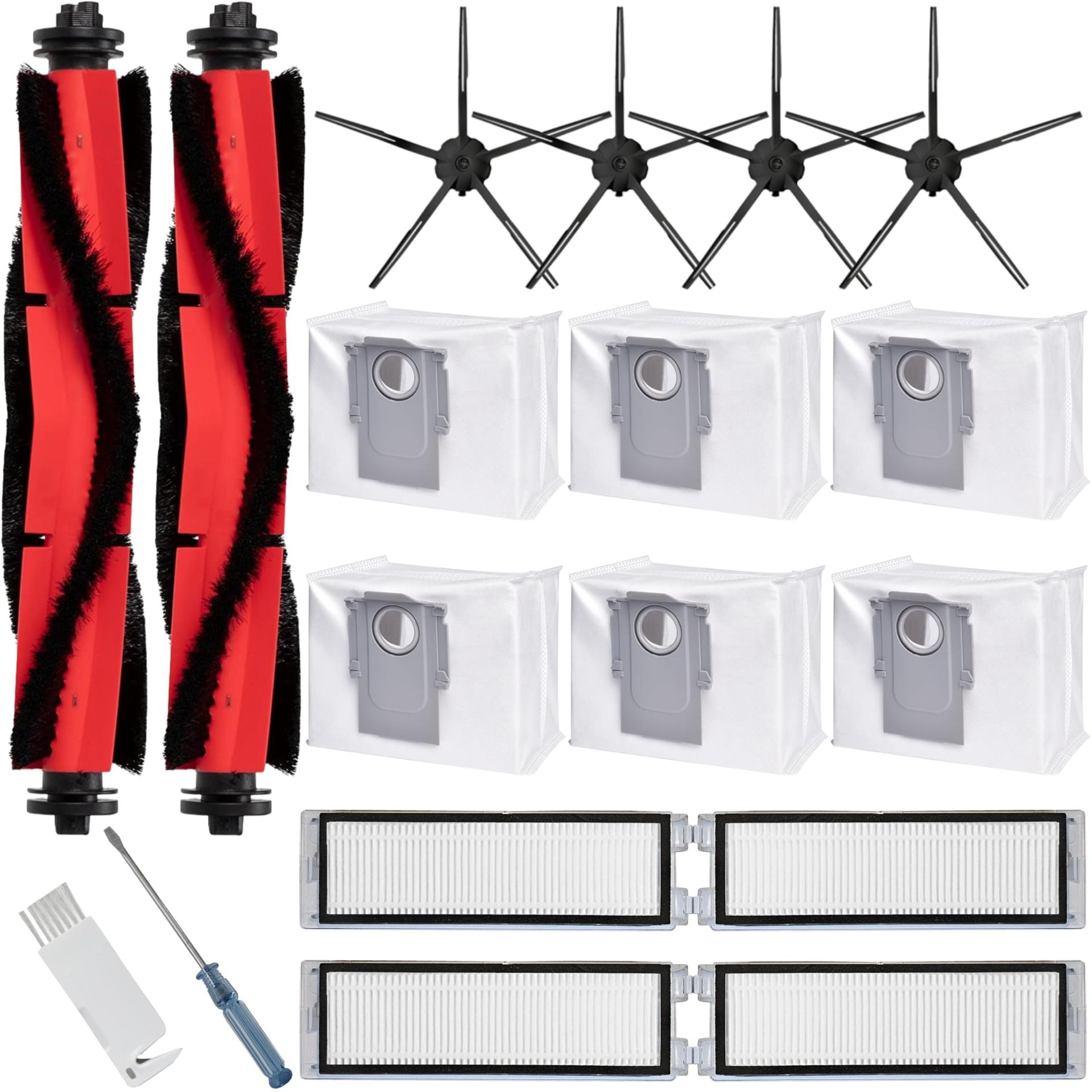 Replacement Parts Accessories Kit for Roborock Q5+/Q5 Plus Robot Vacuum - 16 Pcs Main Brush, Side Brush, Hepa Filters, Vacuum Bags