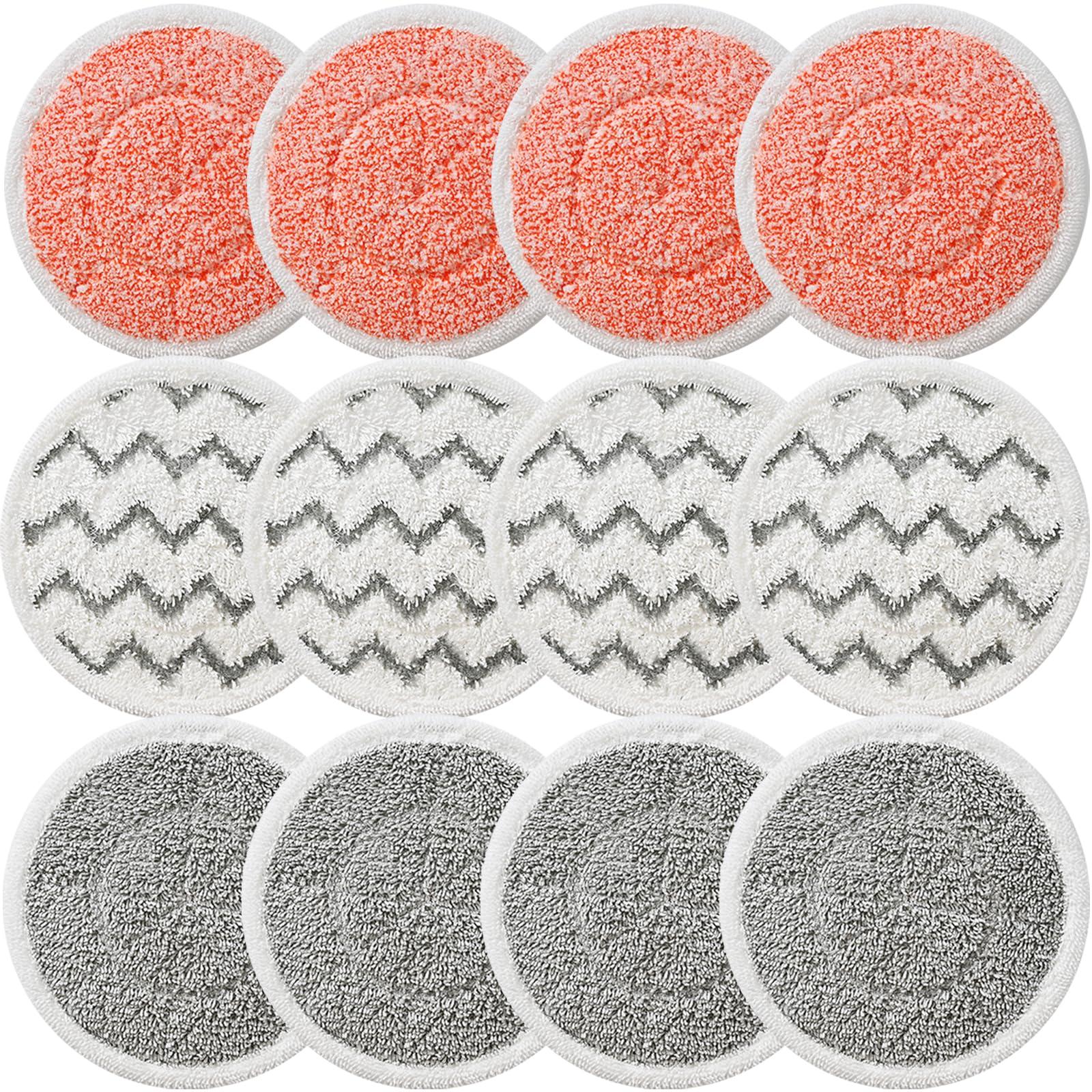 Premium Rotating Mop Replacement Pads Compatible with Bissell Spin-Wave SmartSteam Scrubbing Steam Mop 3897A 3712C 3712W - 12 Pack Spinwave Mop Pads
