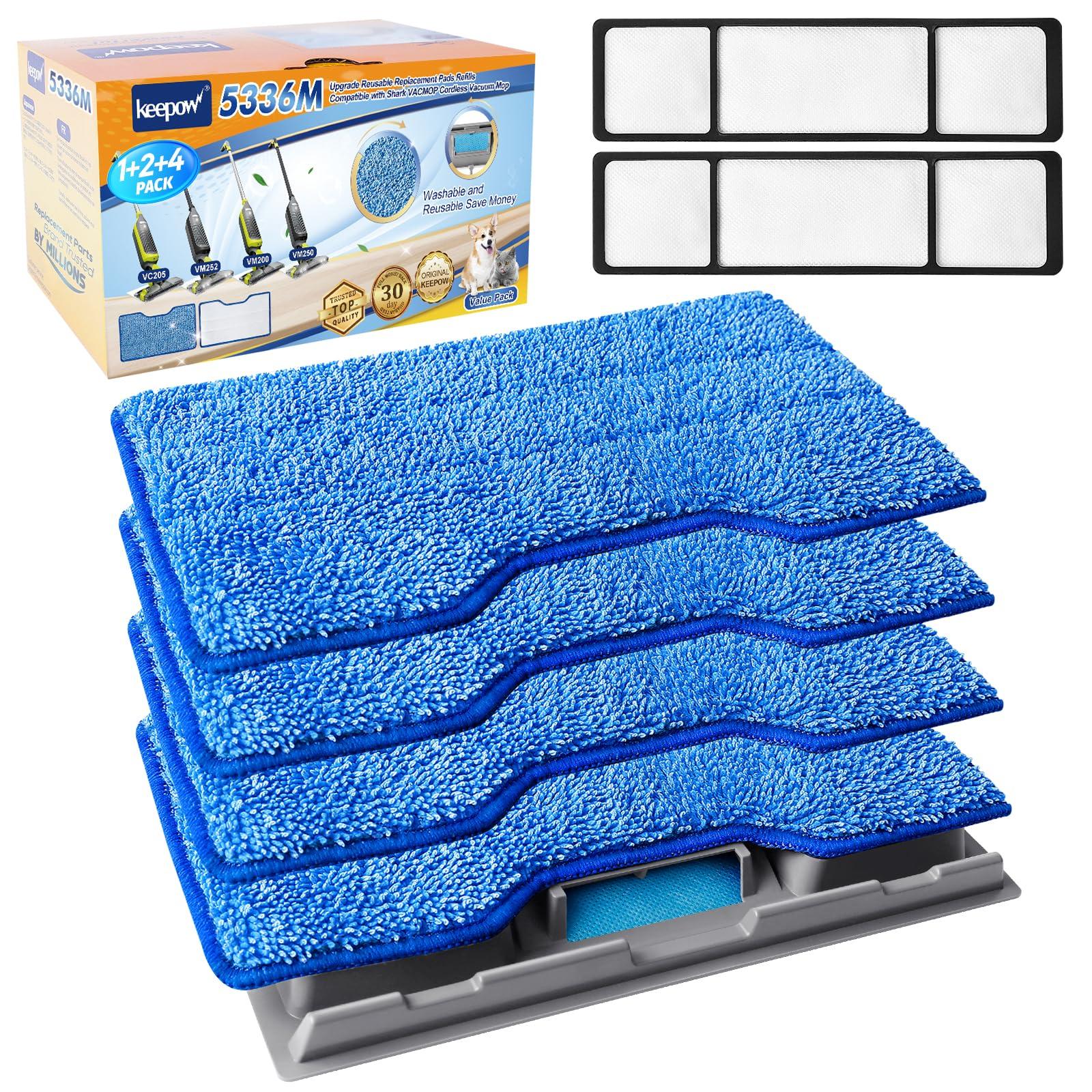 Keepow Reusable Vac Mop Pads Refills for Shark Vacmop VM252 VM200 VC205 VM250 VM190 - 4+2+1 Pack Replacement Pads